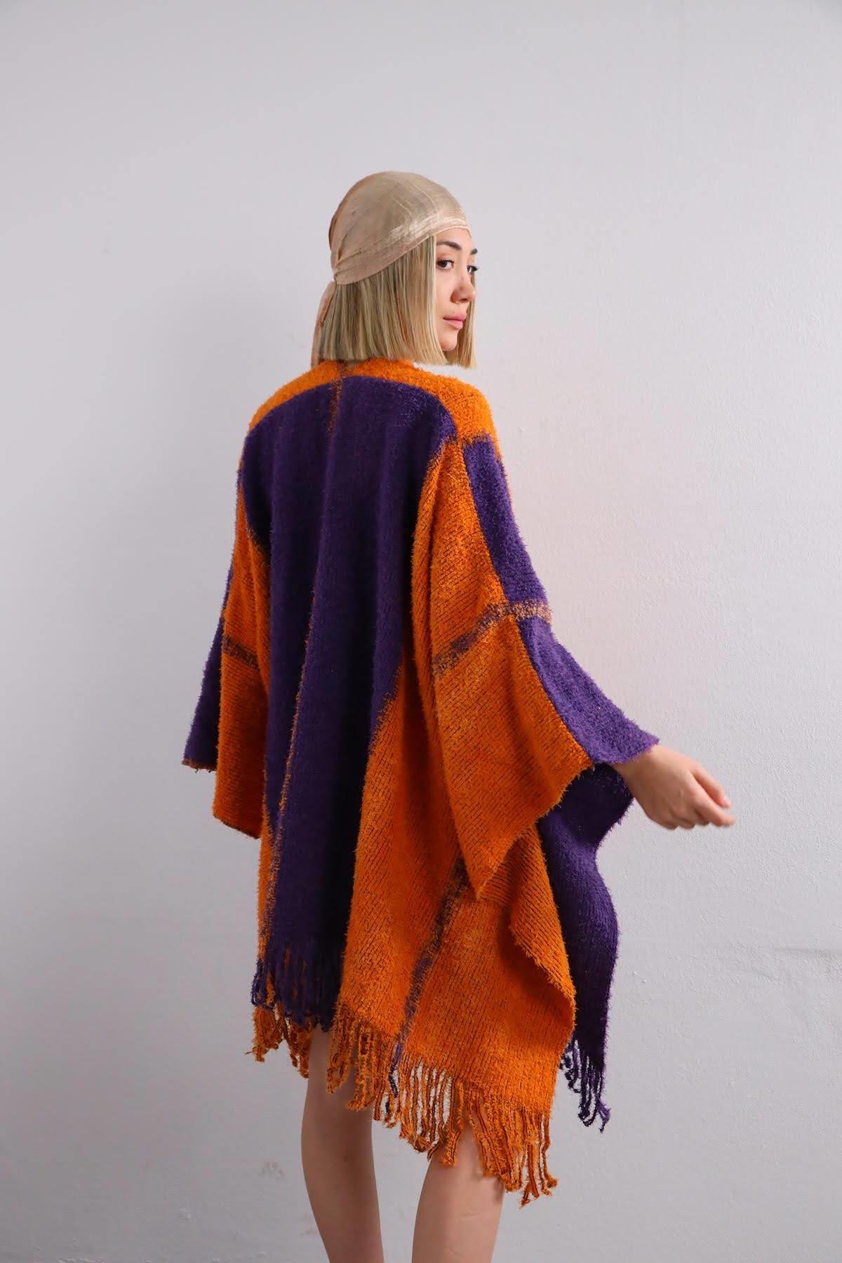 Orange Purple Pocket Pancho Orange Purple Pocket Pancho