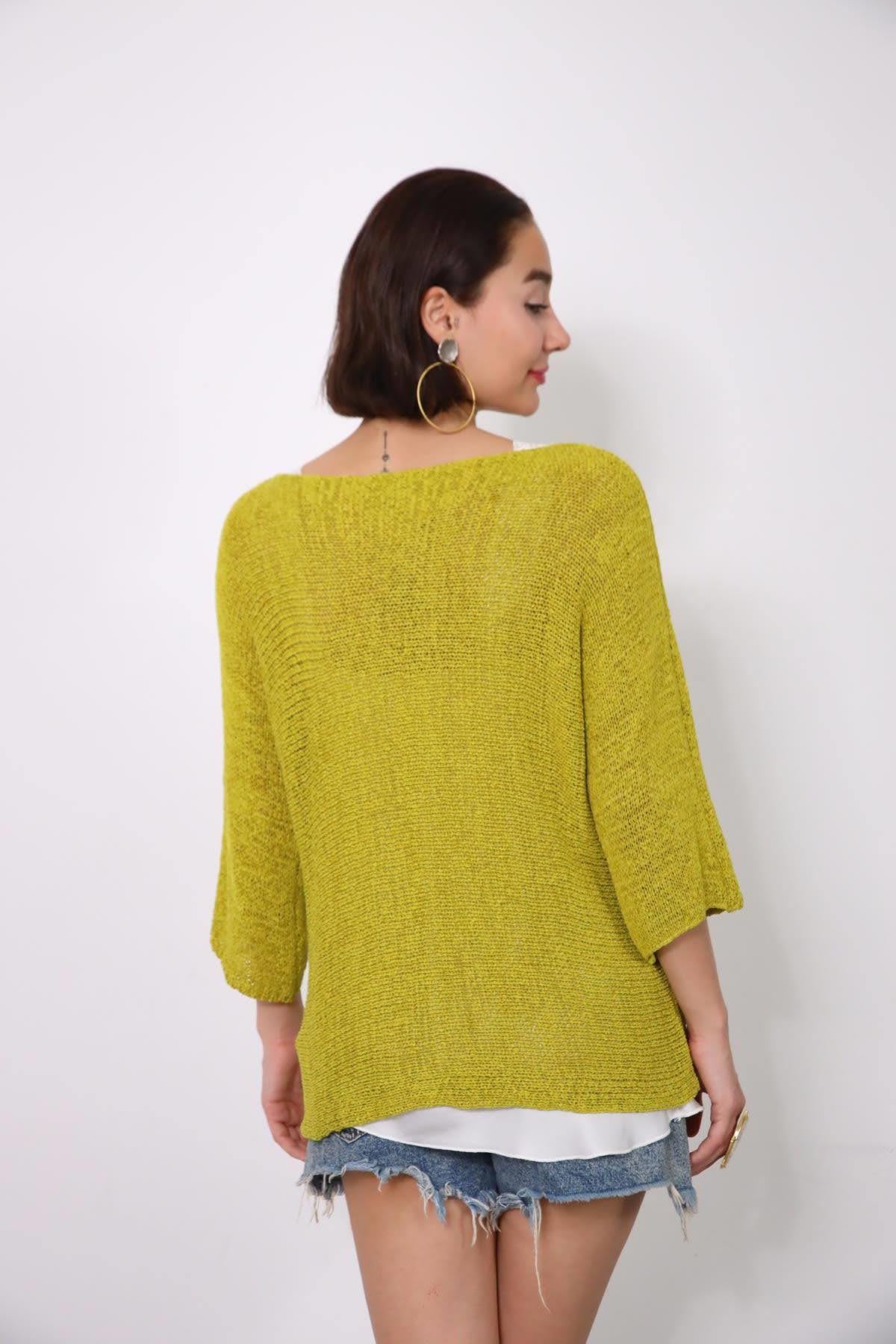 Yağ Yeşili Tensel Merserize Bluz - Şaman Butik Yağ Yeşili Tensel Merserize Bluz