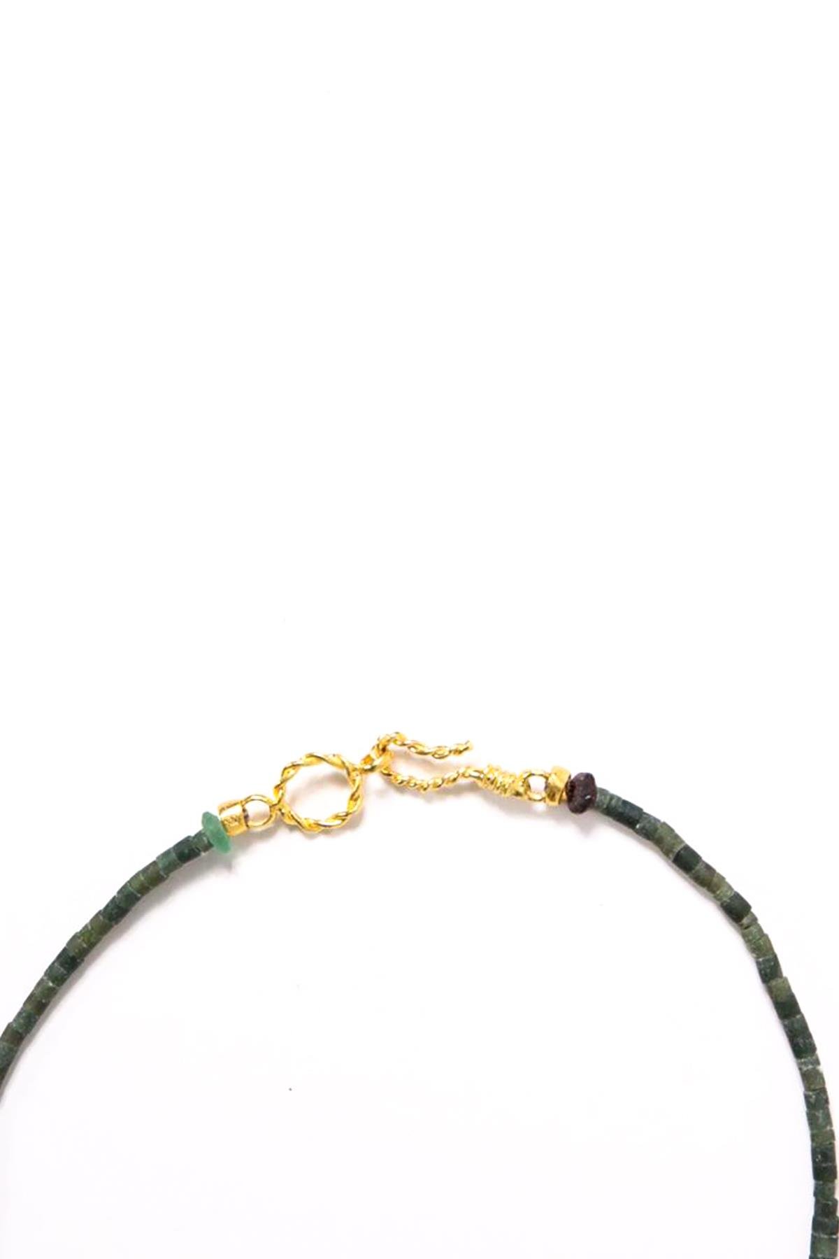 Yeşim Taşlı Bronz Tasarım Kolye - Şaman Butik Yeşim Taşlı Bronz Tasarım Kolye