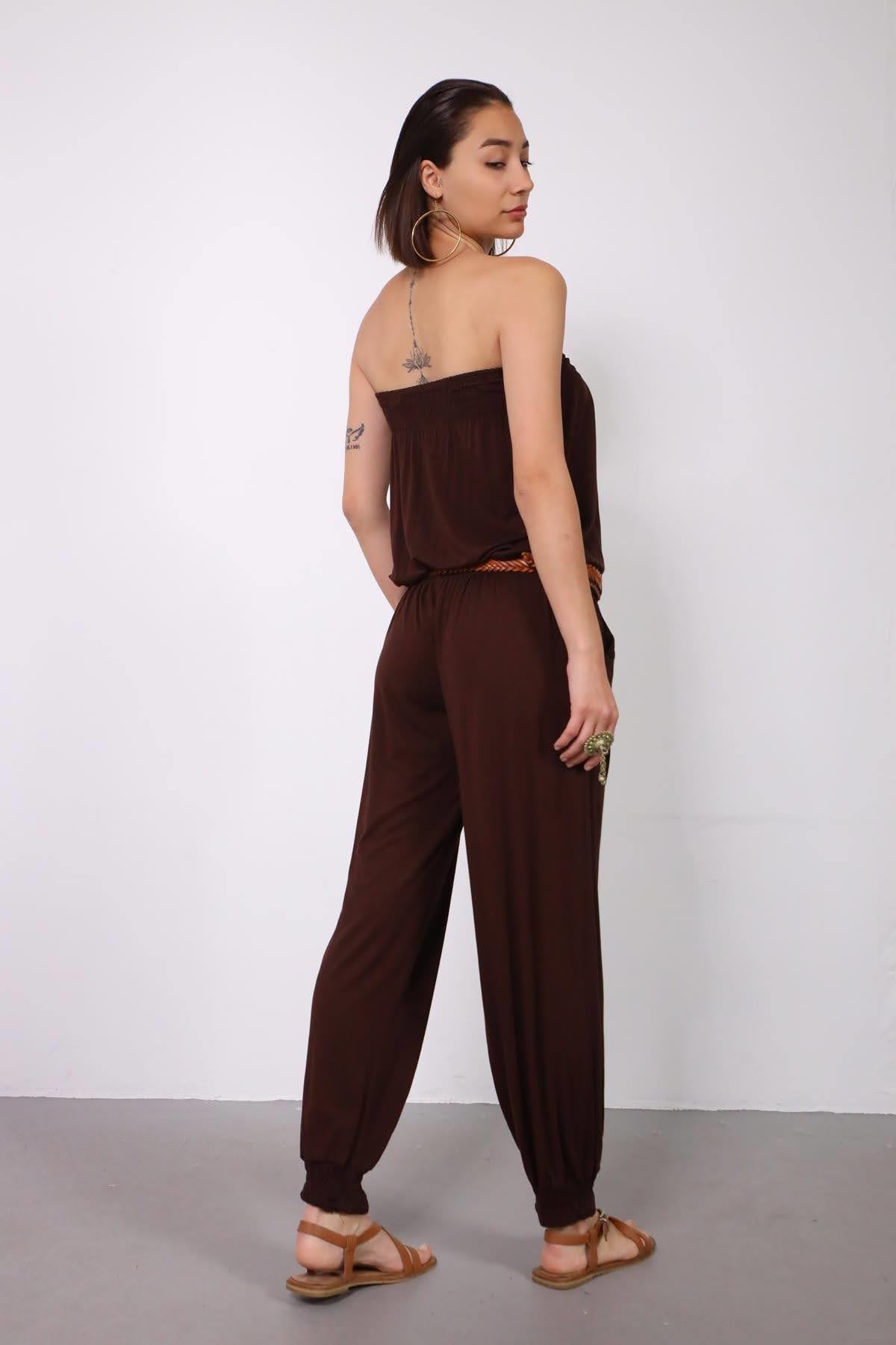  Kahverengi Straplez Tulum