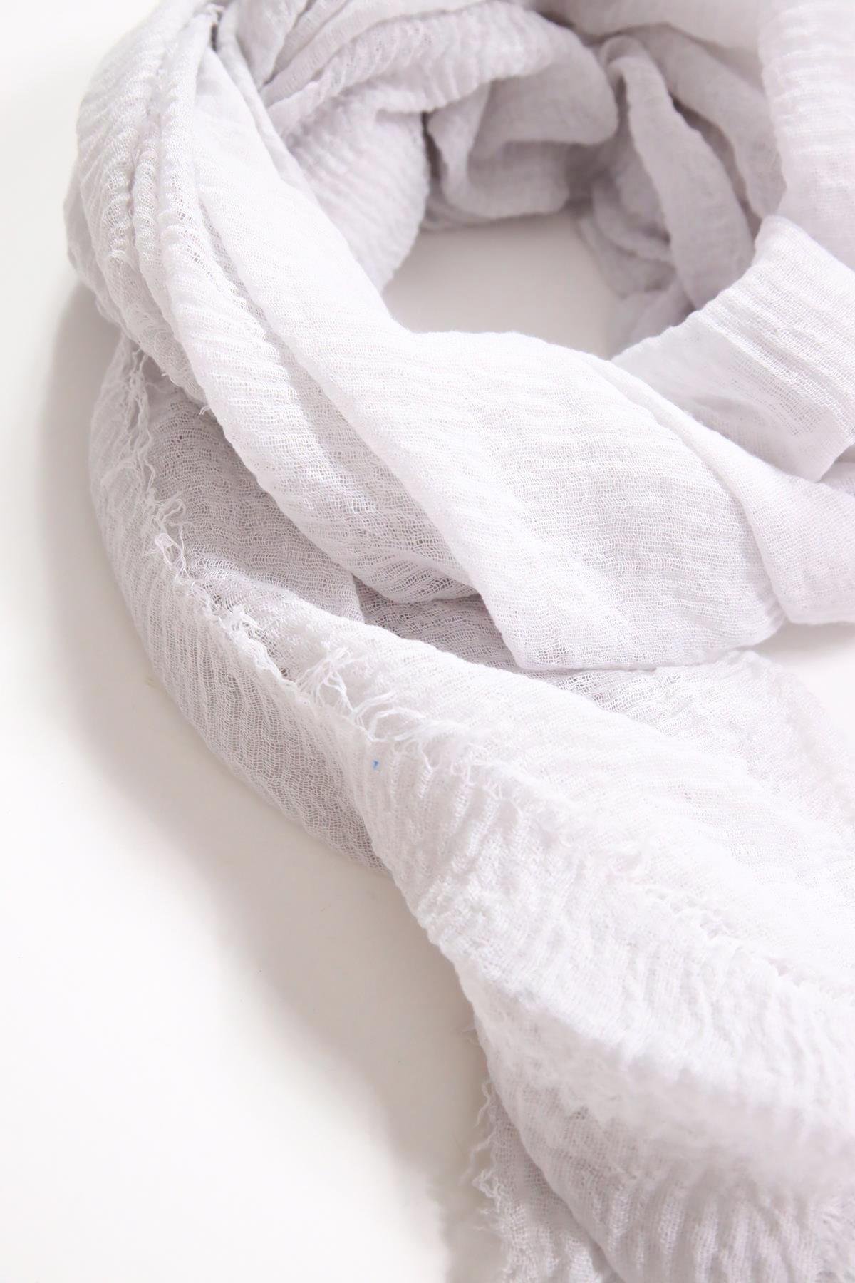 Açık Gri Pamuk Şal - Şaman Butik Açık Gri Pamuk Şal