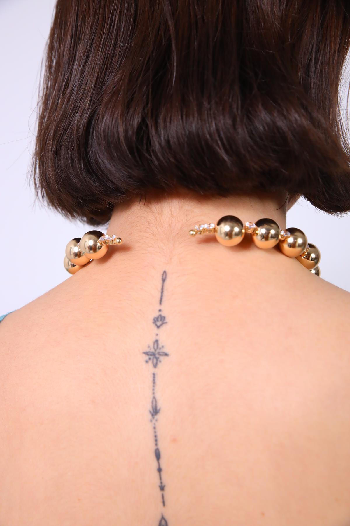 Altın Rengi Yuvarlak Kolye - Şaman Butik Altın Rengi Yuvarlak Kolye