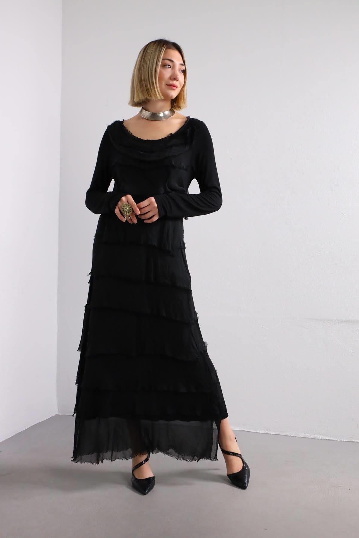 Layered Silk Dress - Şaman Butik | Boho Fashion Layered Silk Dress
