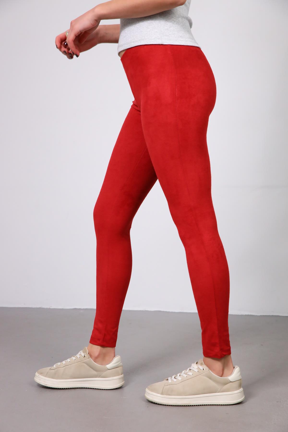  Kırmızı Nubuk Tayt