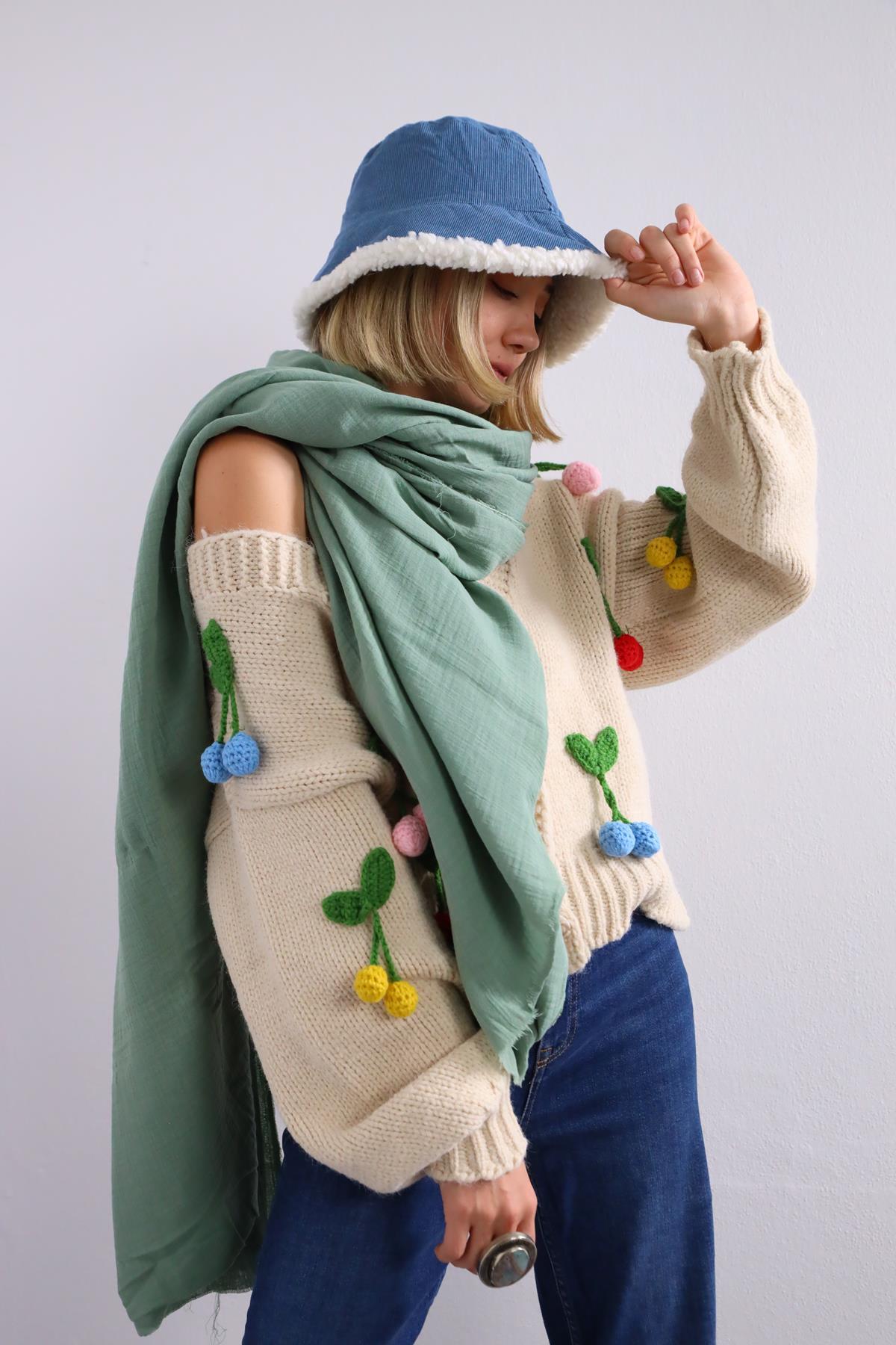 Mint Yeşili Şal - Şaman Butik Mint Yeşili Şal