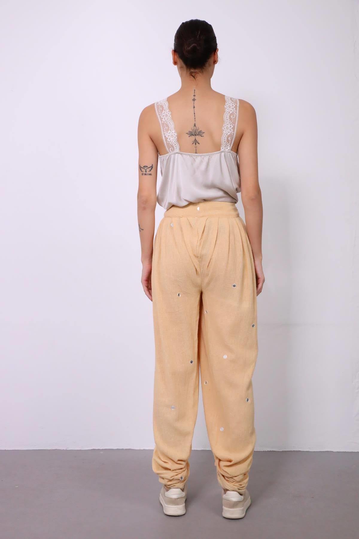 Kavuniçi Rengi Aynalı Pantolon Kavuniçi Rengi Aynalı Pantolon