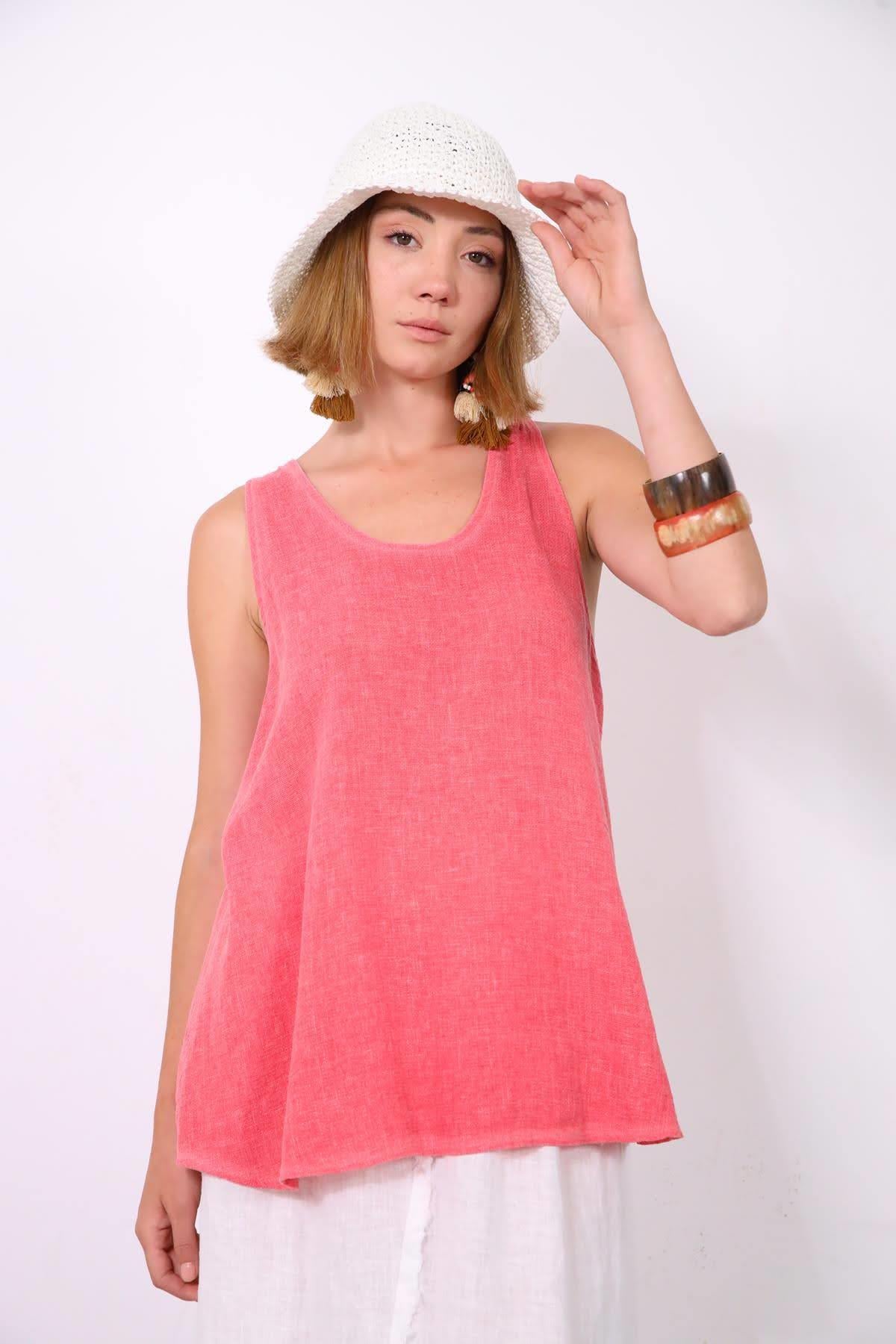 Nar Çiçeği Sırtı Bağlamalı Askılı Bluz - Şaman Butik Nar Çiçeği Sırtı Bağlamalı Askılı Bluz