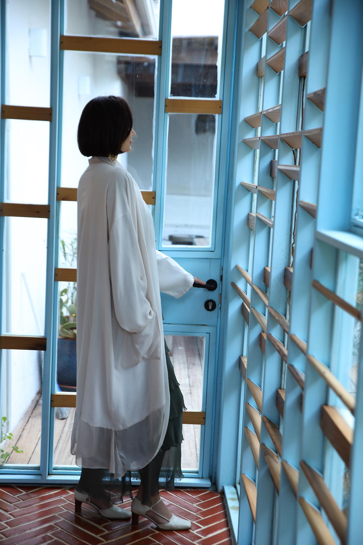Krem Rengi Cepli İpek Detaylı Kaftan - Şaman Butik - Bohem Giyim ve Aksesuar | Kadın & Erkek Krem Rengi Cepli İpek Detaylı Kaftan