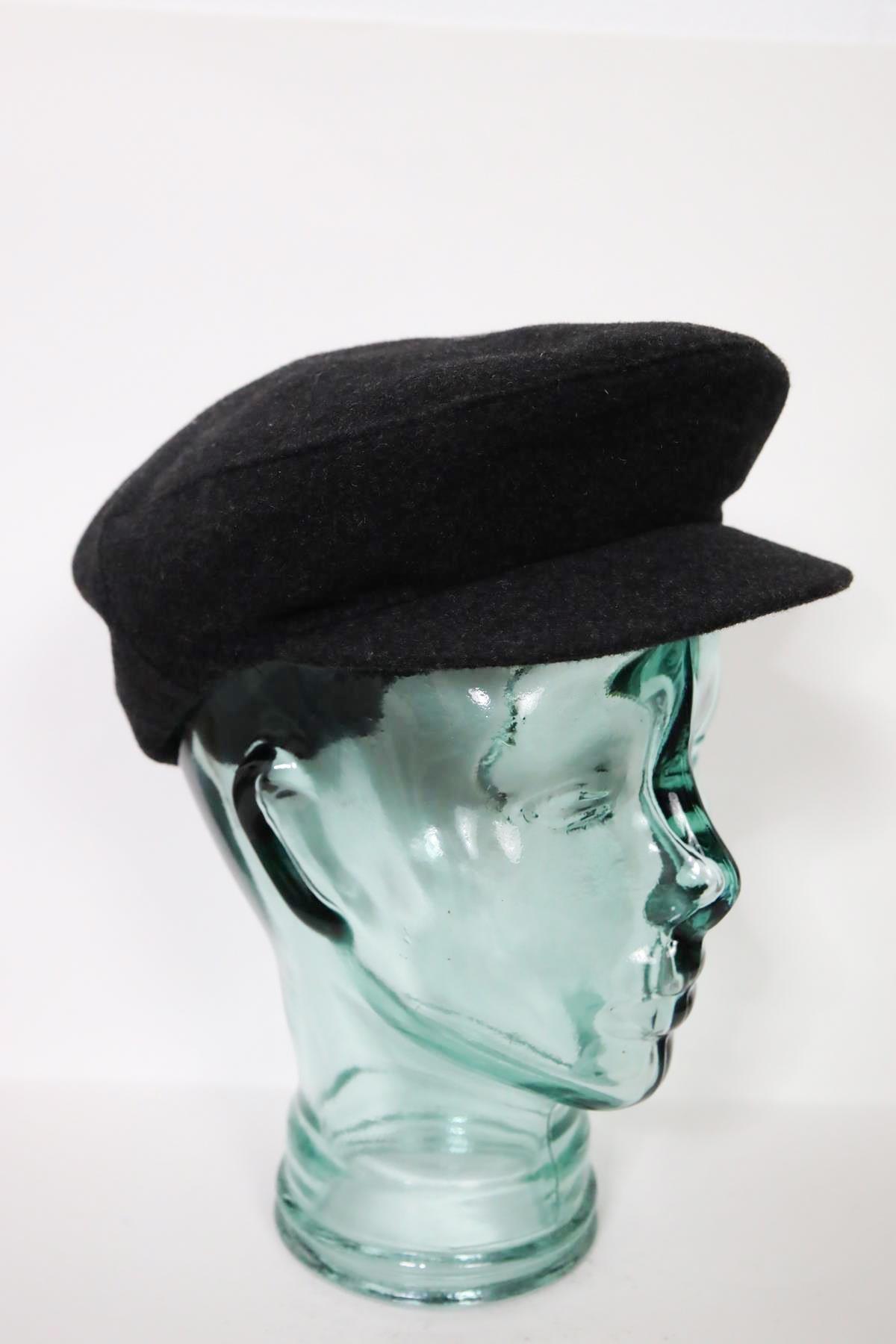 Antrasit Yün Kasket - Şaman Butik Antrasit Yün Kasket