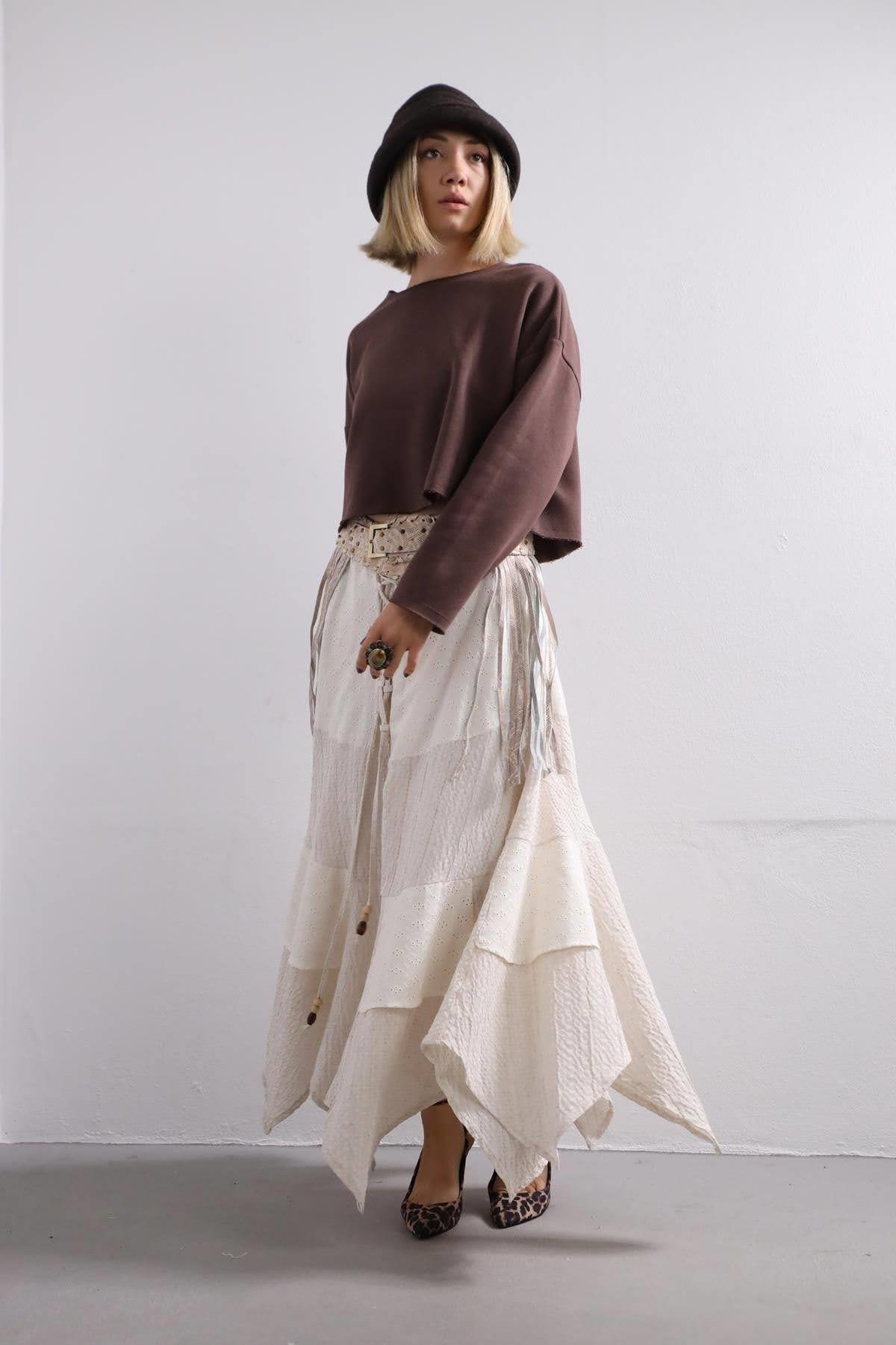  Acı Kahve Salaş Crop Sweat