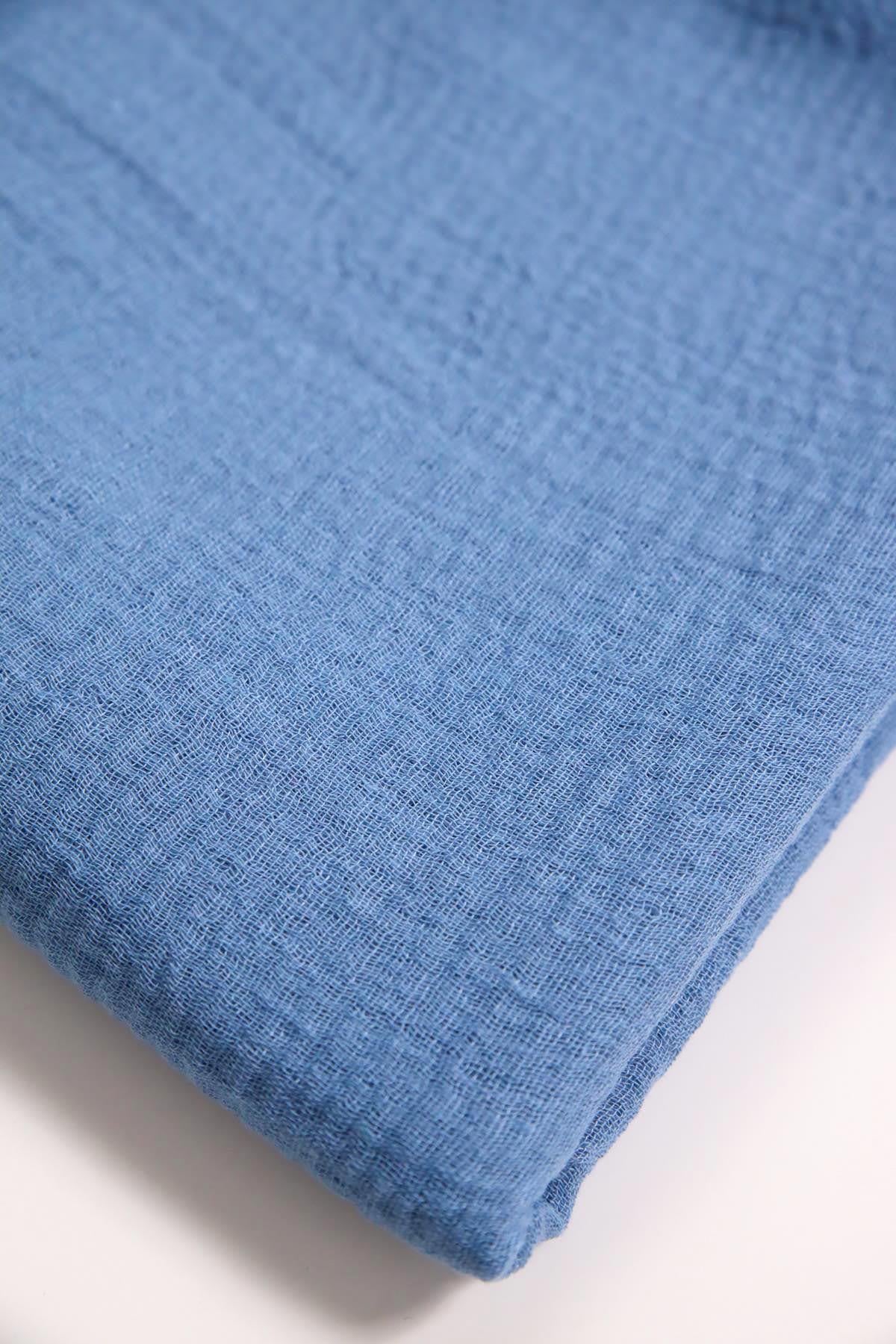 Mavi Pamuk Şal - Şaman Butik Mavi Pamuk Şal