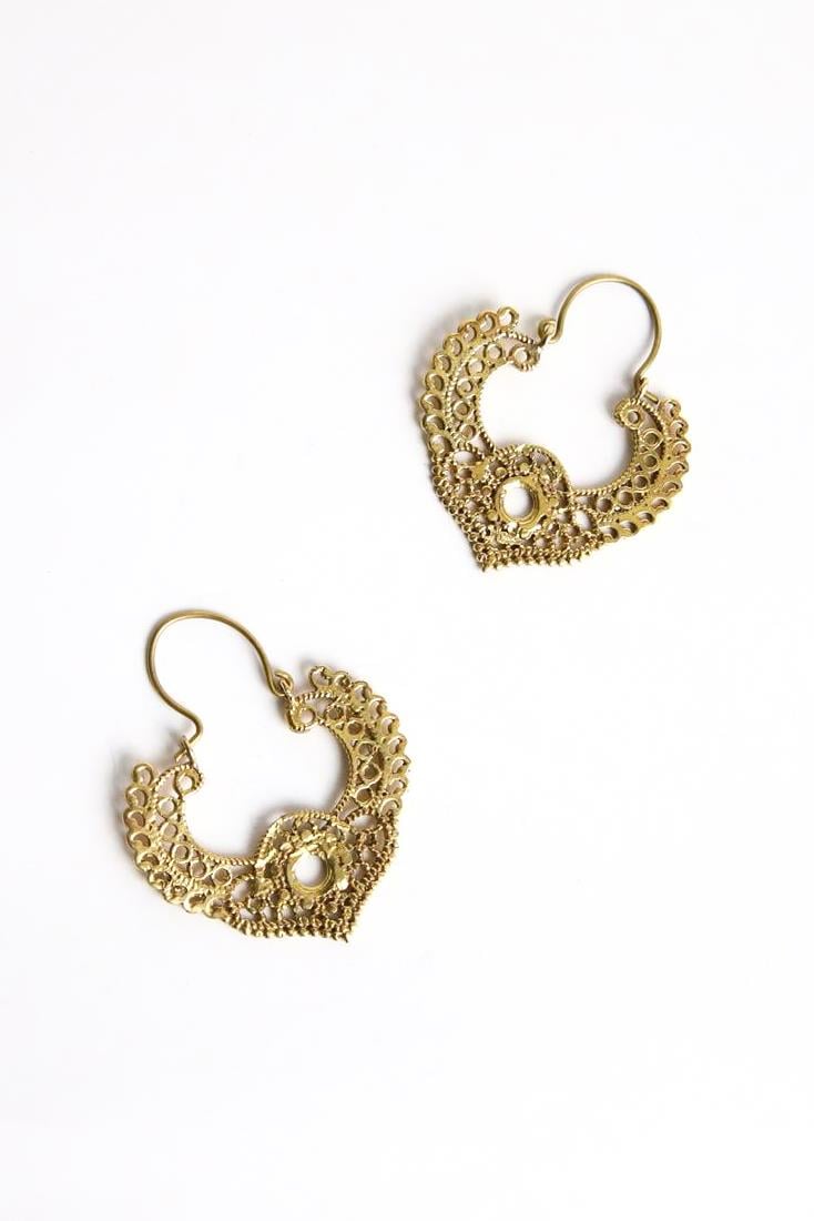  Antik İşleme Tasarım Bronz Küpe