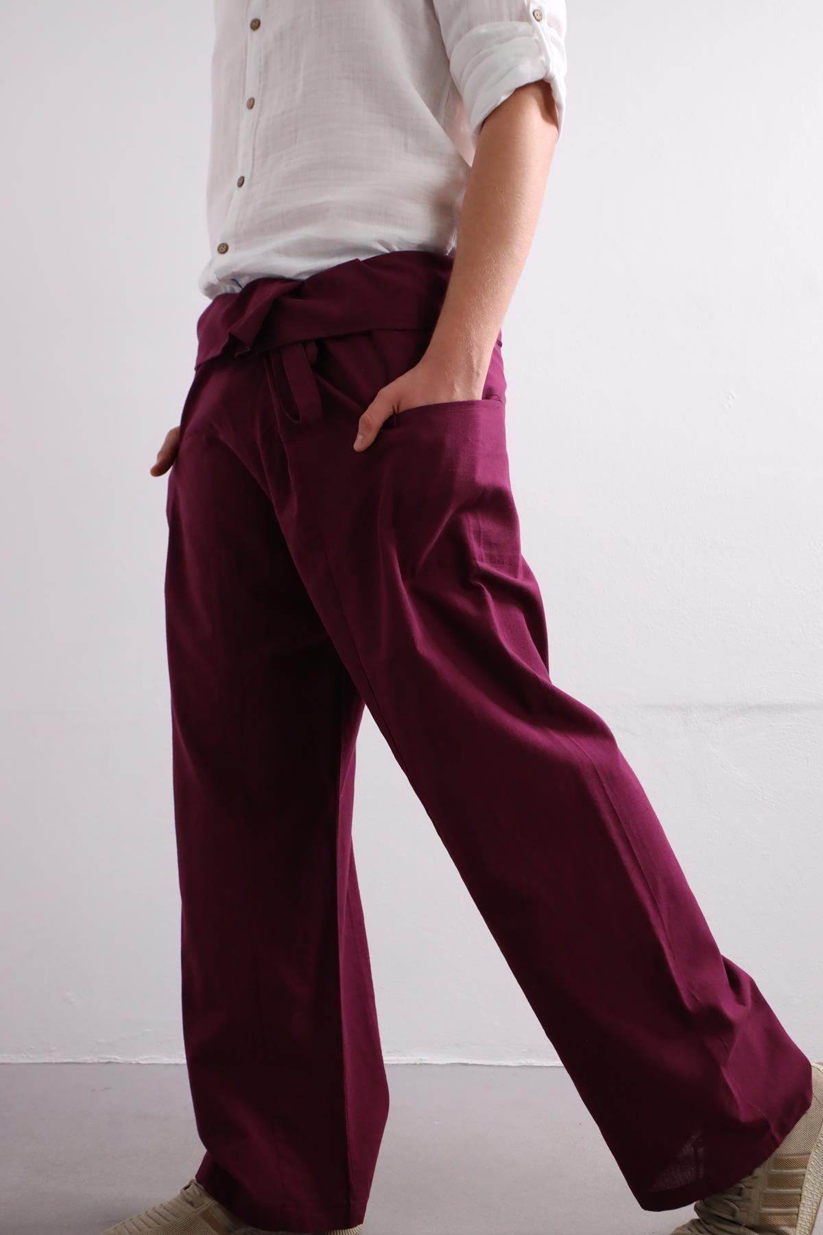  Bordo Balıkçı Pantolon