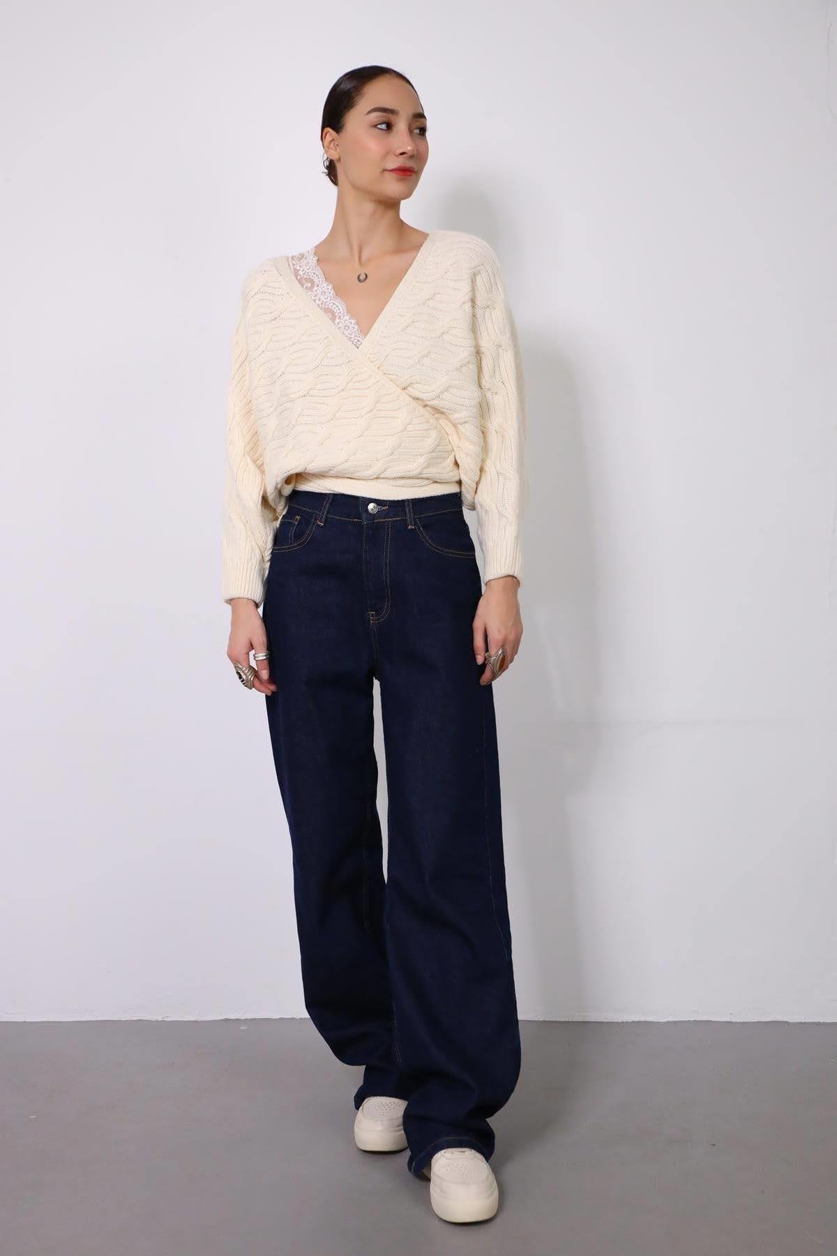 Cream Tie Side Knitwear Cardigan - Saman Butik | Shop Online Cream Tie Side Knitwear Cardigan