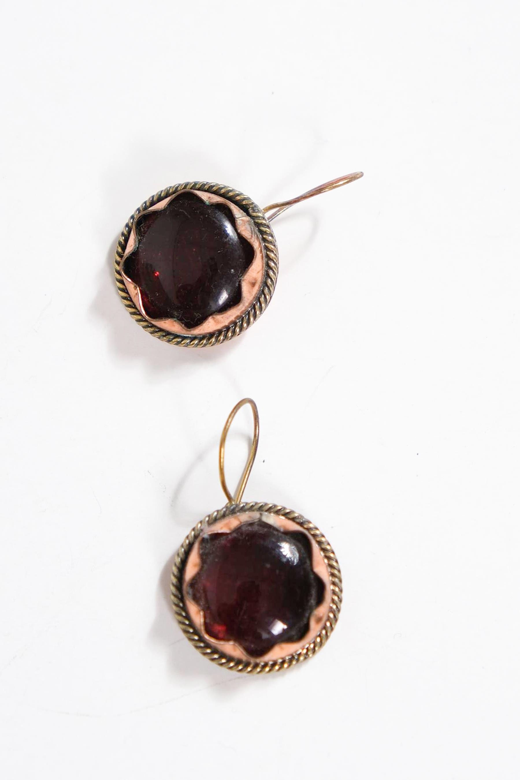 Bordo Yuvarlak Cam Küpe - Şaman Butik Bordo Yuvarlak Cam Küpe