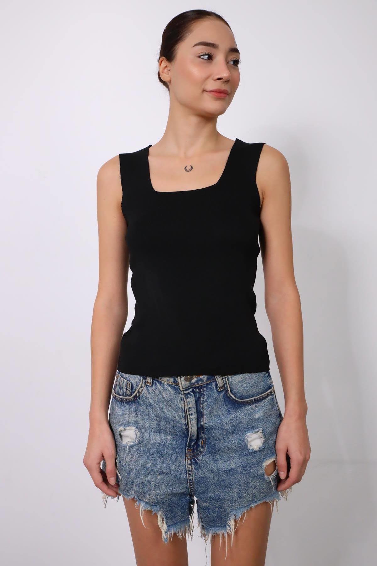 Siyah Lazer Kesim Atlet - Şaman Butik - Bohem Giyim ve Aksesuar | Kadın & Erkek Siyah Lazer Kesim Atlet