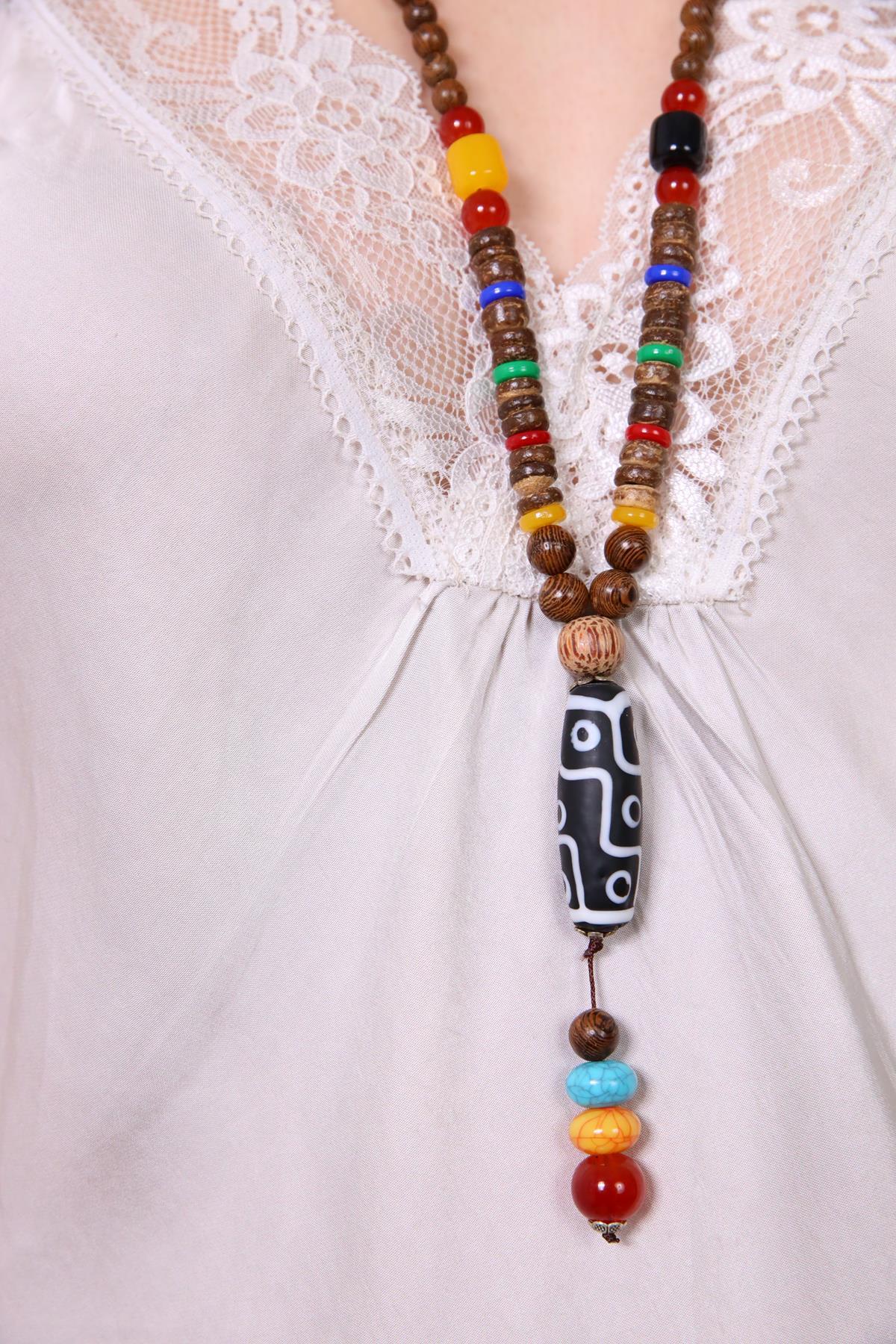 Lapis Taşlı Uzun Kolye - Şaman Butik Lapis Taşlı Uzun Kolye