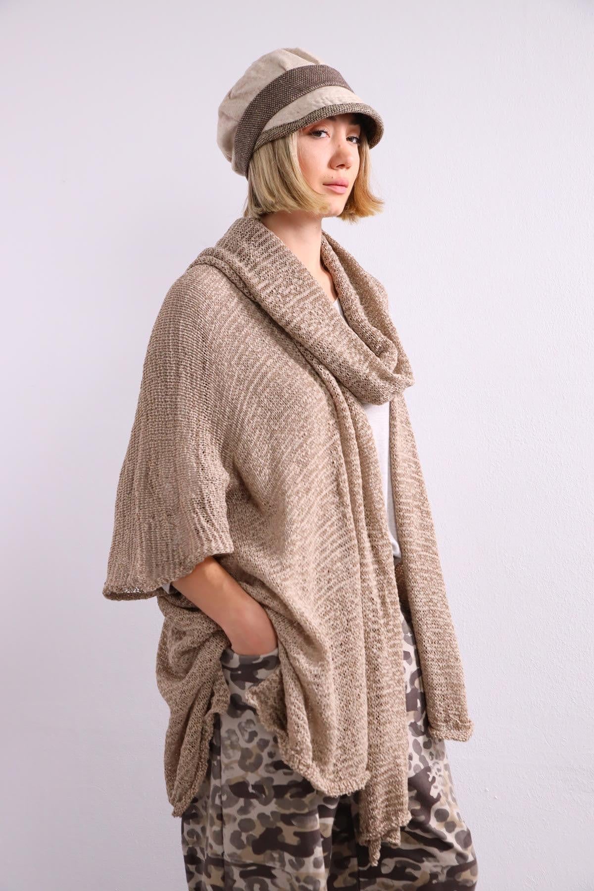 Mink Shawl Collar Mercerized Cardigan - Saman Butik | Shop Online Mink Shawl Collar Mercerized Cardigan