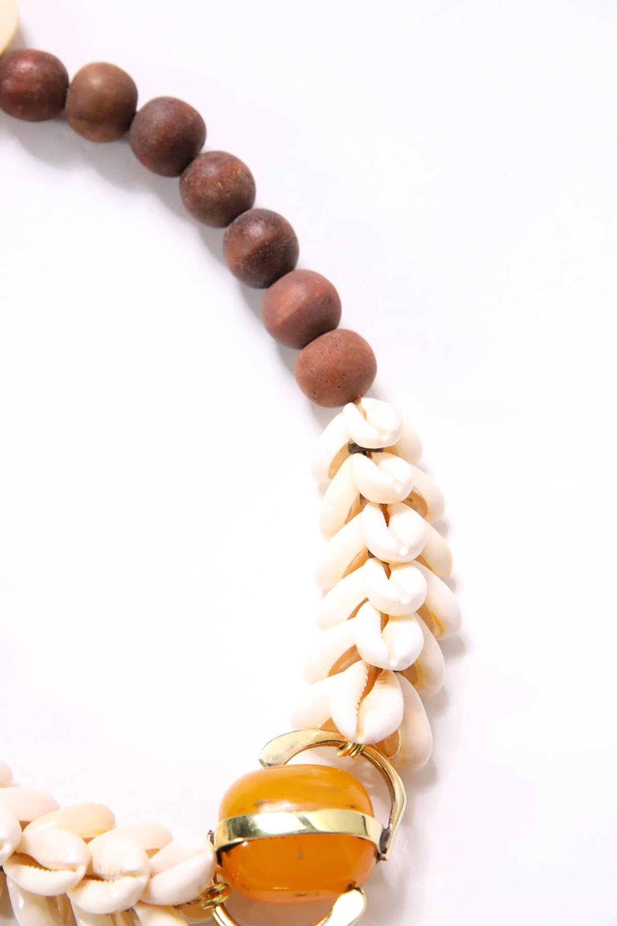 Deniz Kabuklu Reçine El Yapımı Tasarım Kolye - Şaman Butik Deniz Kabuklu Reçine El Yapımı Tasarım Kolye