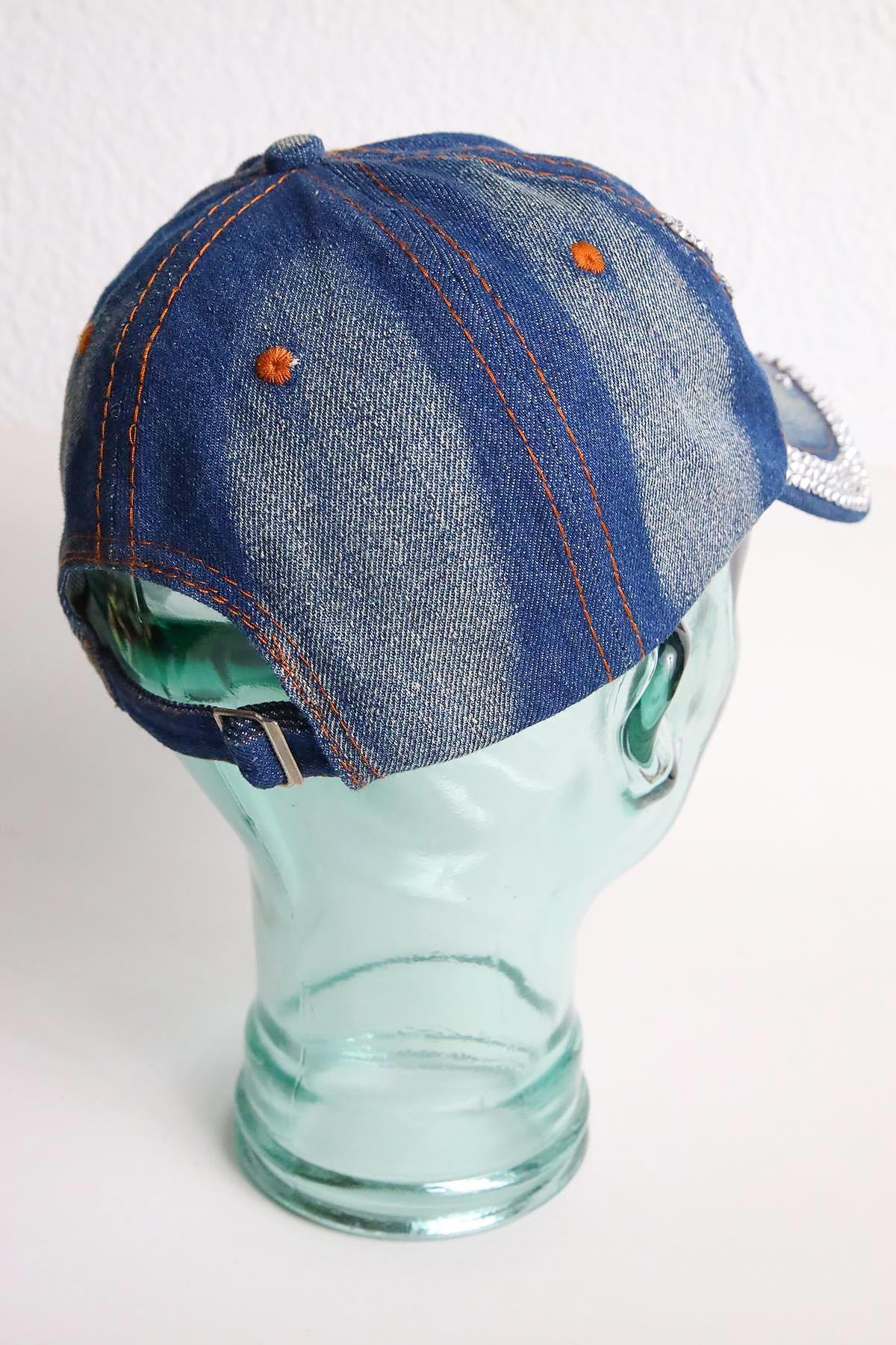  Mavi Taşlı Kot Şapka