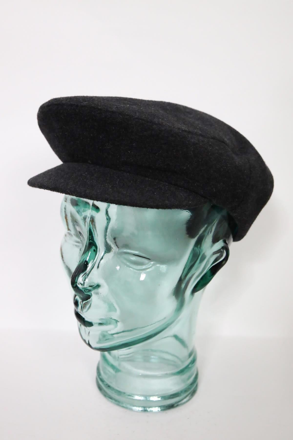 Antrasit Yün Kasket - Şaman Butik Antrasit Yün Kasket