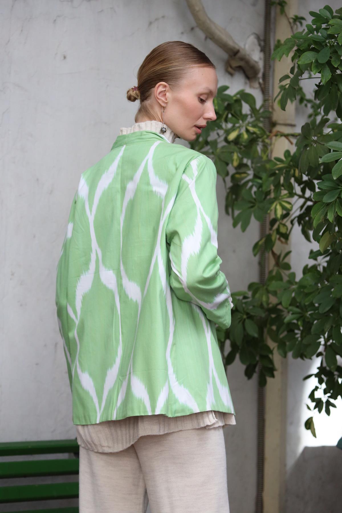 Pistachio Green Suzani Caftan 