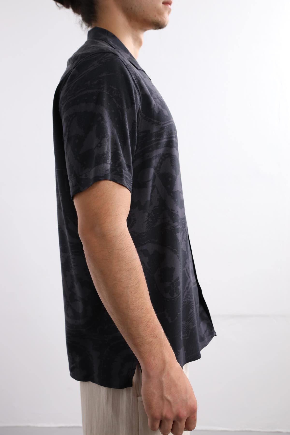 Saman Butik | Shop Online Anthracite Patterned Comfortable Cut Men's Shirt
