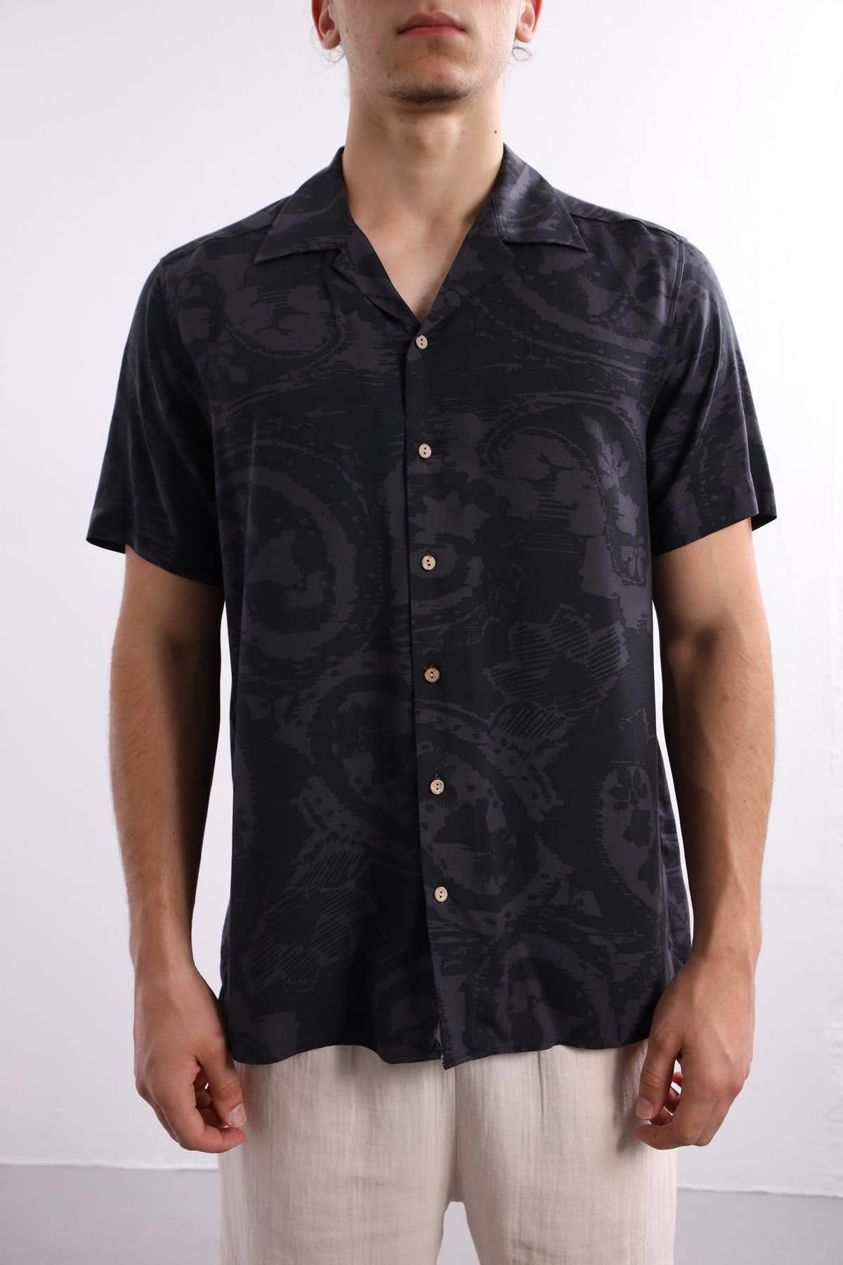 Saman Butik | Shop Online Anthracite Patterned Comfortable Cut Men's Shirt