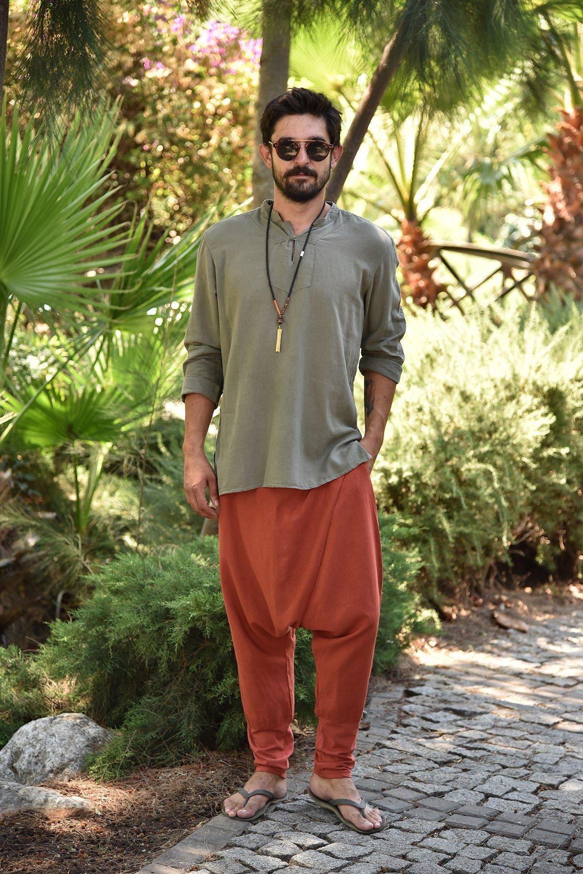 Haki Erkek Gömlek - Şaman Butik Haki Erkek Gömlek