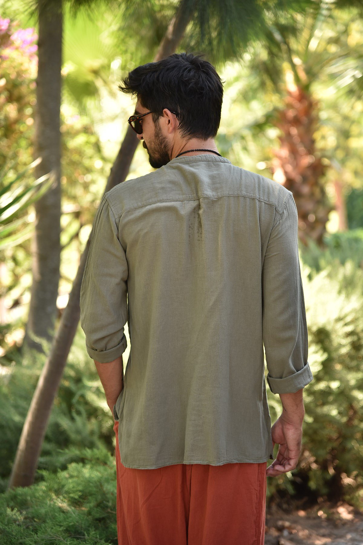 Haki Erkek Gömlek - Şaman Butik Haki Erkek Gömlek