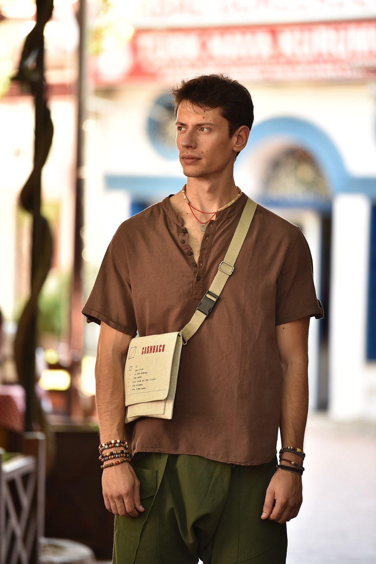 Kahverengi Erkek Gömlek - Şaman Butik Kahverengi Erkek Gömlek