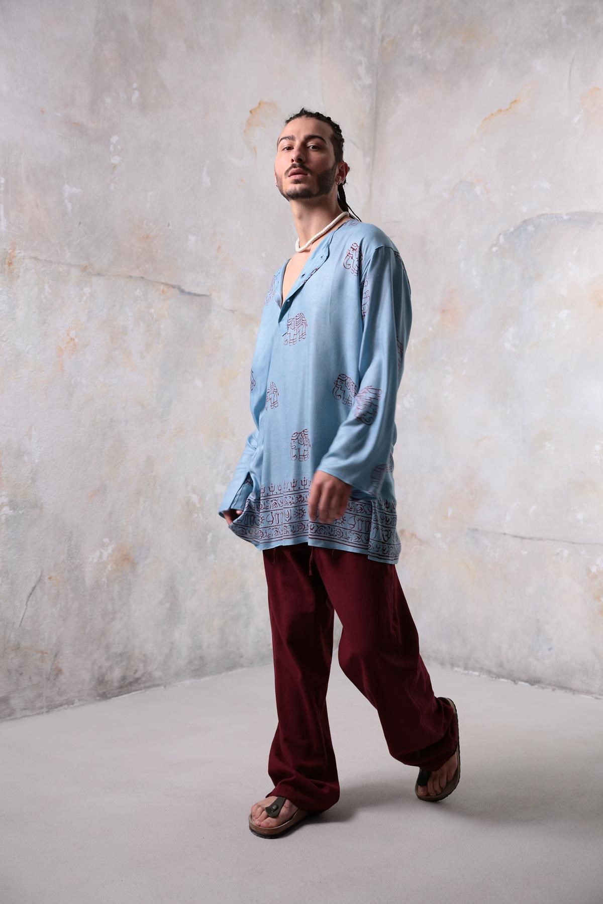  Turkuaz Filli Gömlek