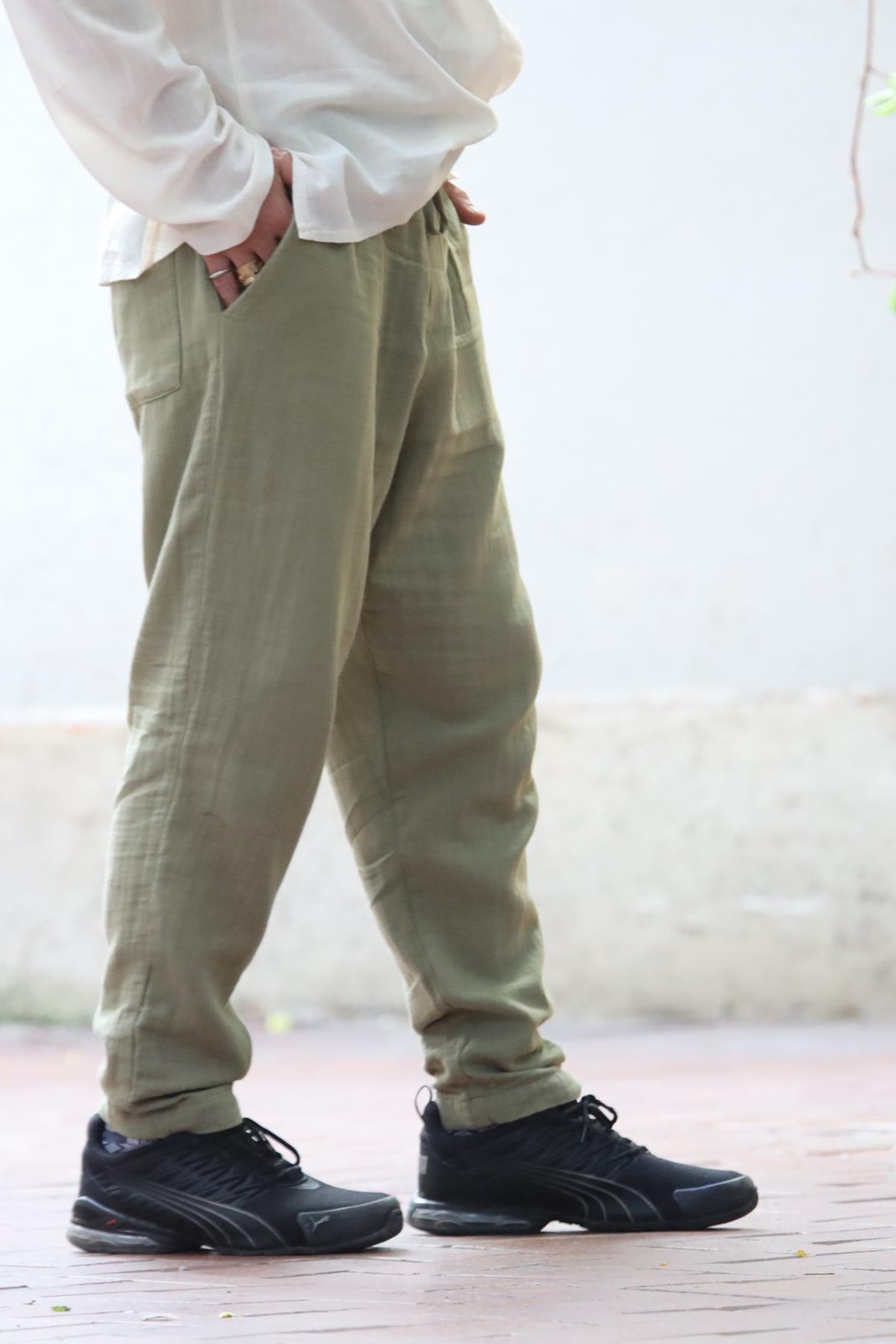 Haki Erkek Müslin Pantolon