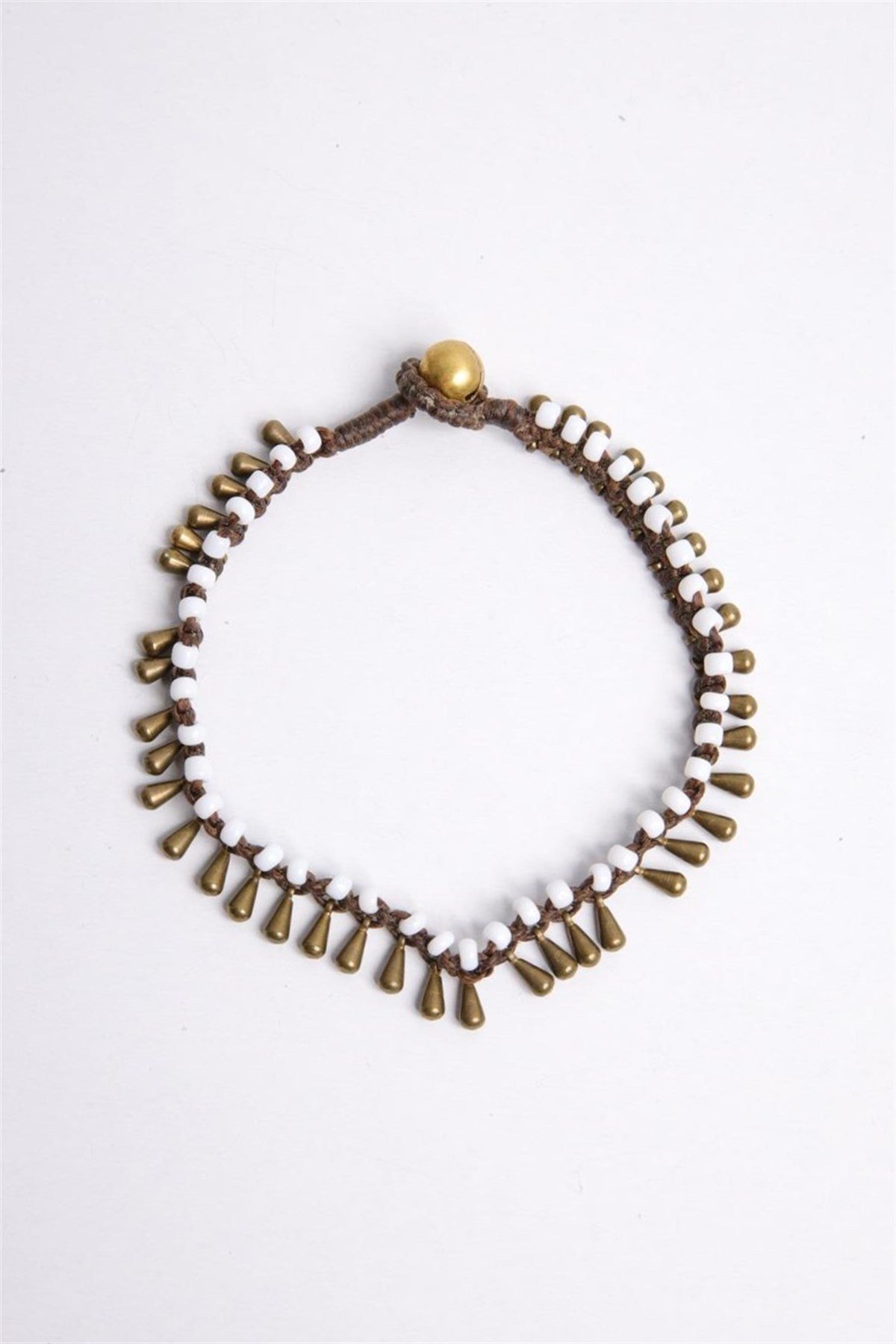  Bronz Sallantılı Doğal Taşlı Tasarım Halhal