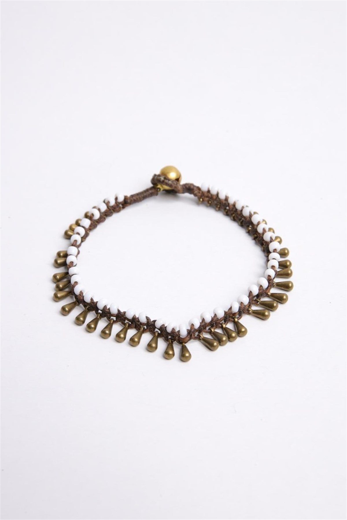  Bronz Sallantılı Doğal Taşlı Tasarım Halhal