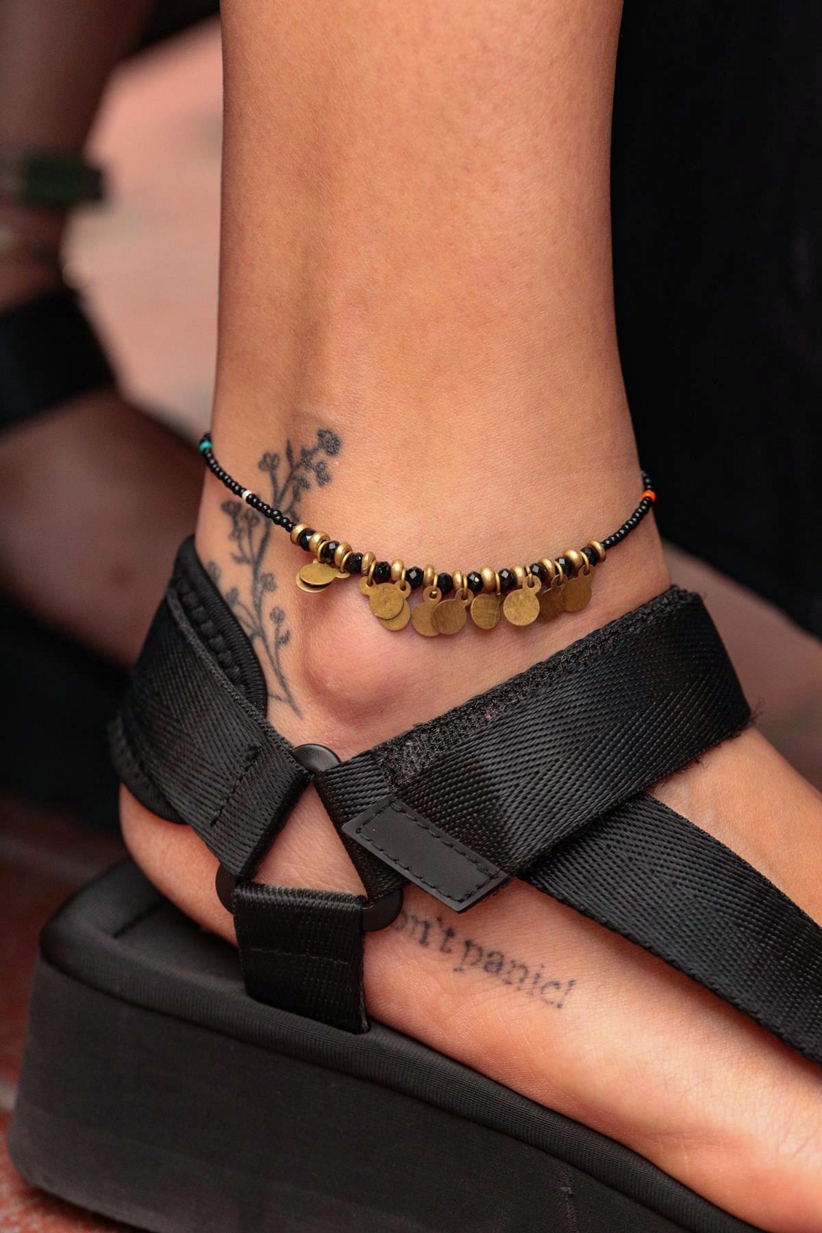 Doğal Taşlı Bronz Pul Detaylı Antik Halhal - Şaman Butik Doğal Taşlı Bronz Pul Detaylı Antik Halhal