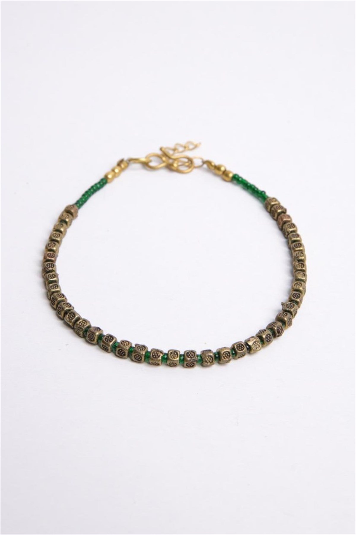  Doğal Taşlı Küp Bronz Parça Detaylı Tasarım Halhal