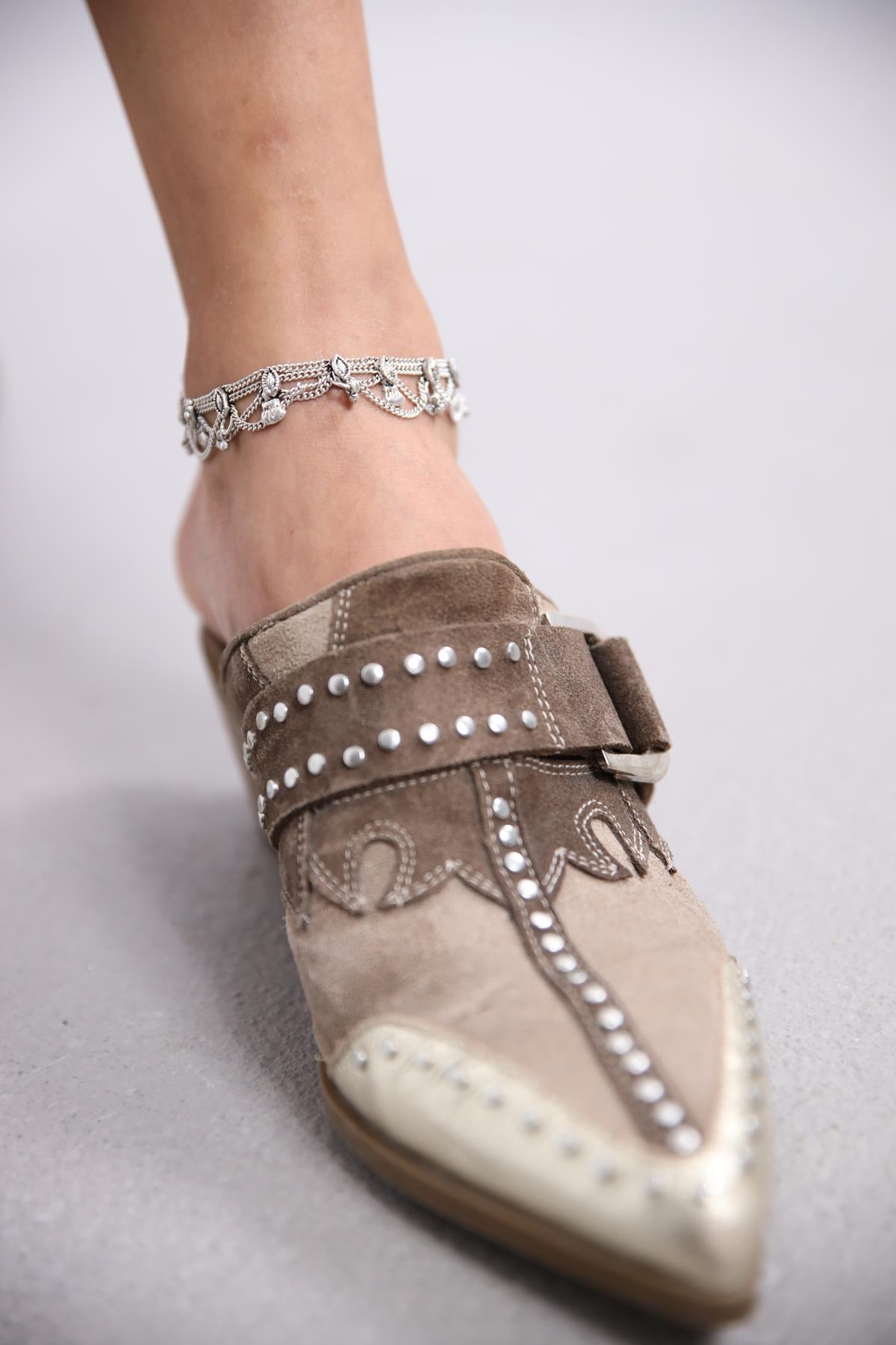 Gümüş Kaplama Tasarım Sallantılı Halhal - Şaman Butik Gümüş Kaplama Tasarım Sallantılı Halhal