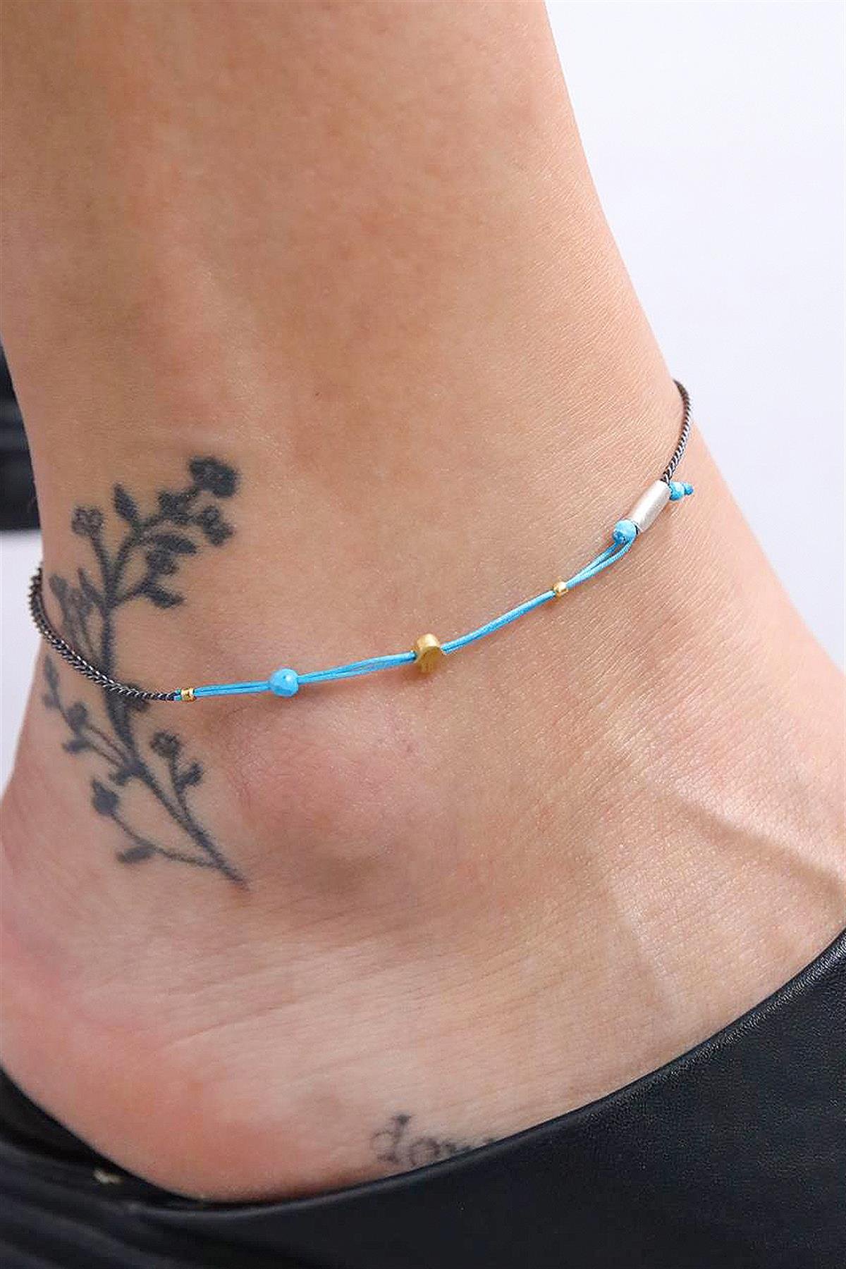 Gümüş Parça Detaylı Halhal - Şaman Butik Gümüş Parça Detaylı Halhal