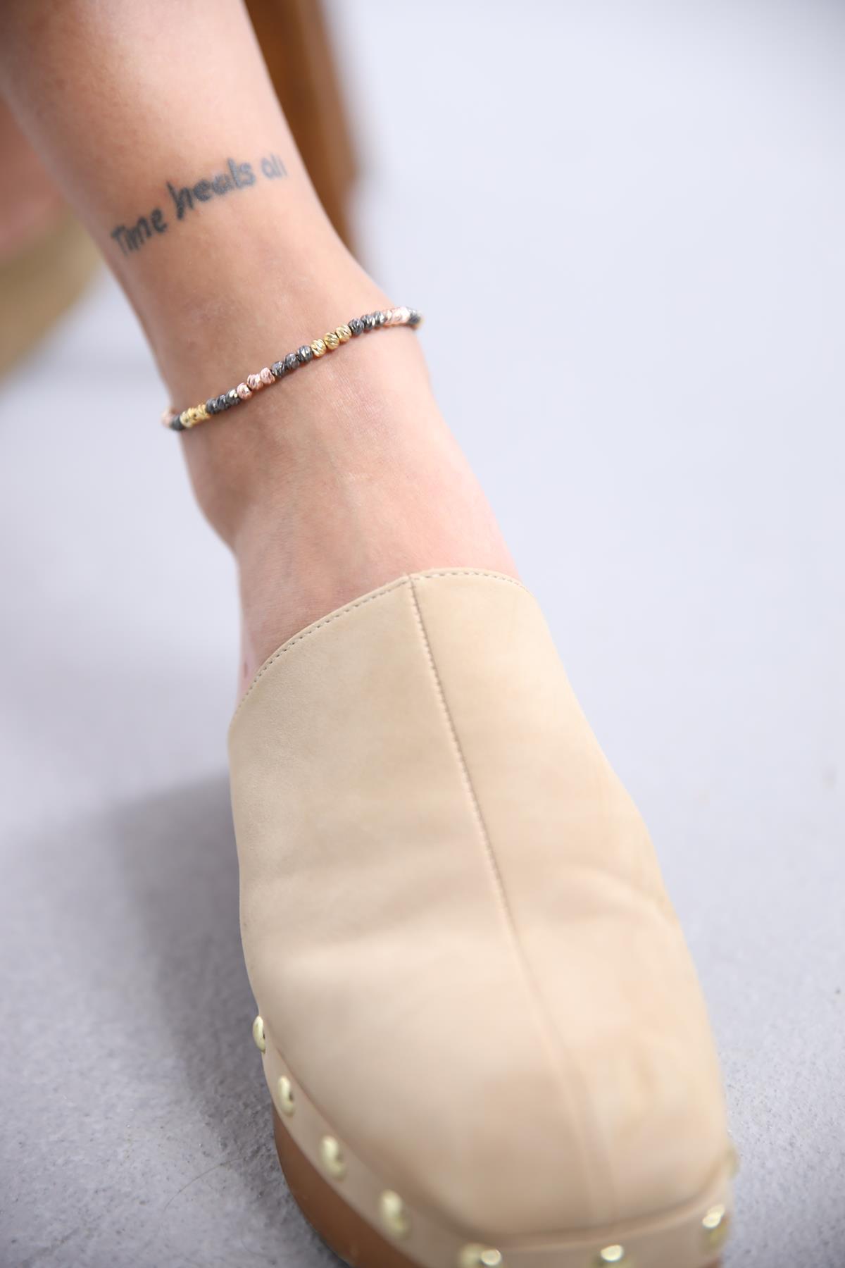 Kaplama Boncuklu Tasarım Halhal - Şaman Butik Kaplama Boncuklu Tasarım Halhal