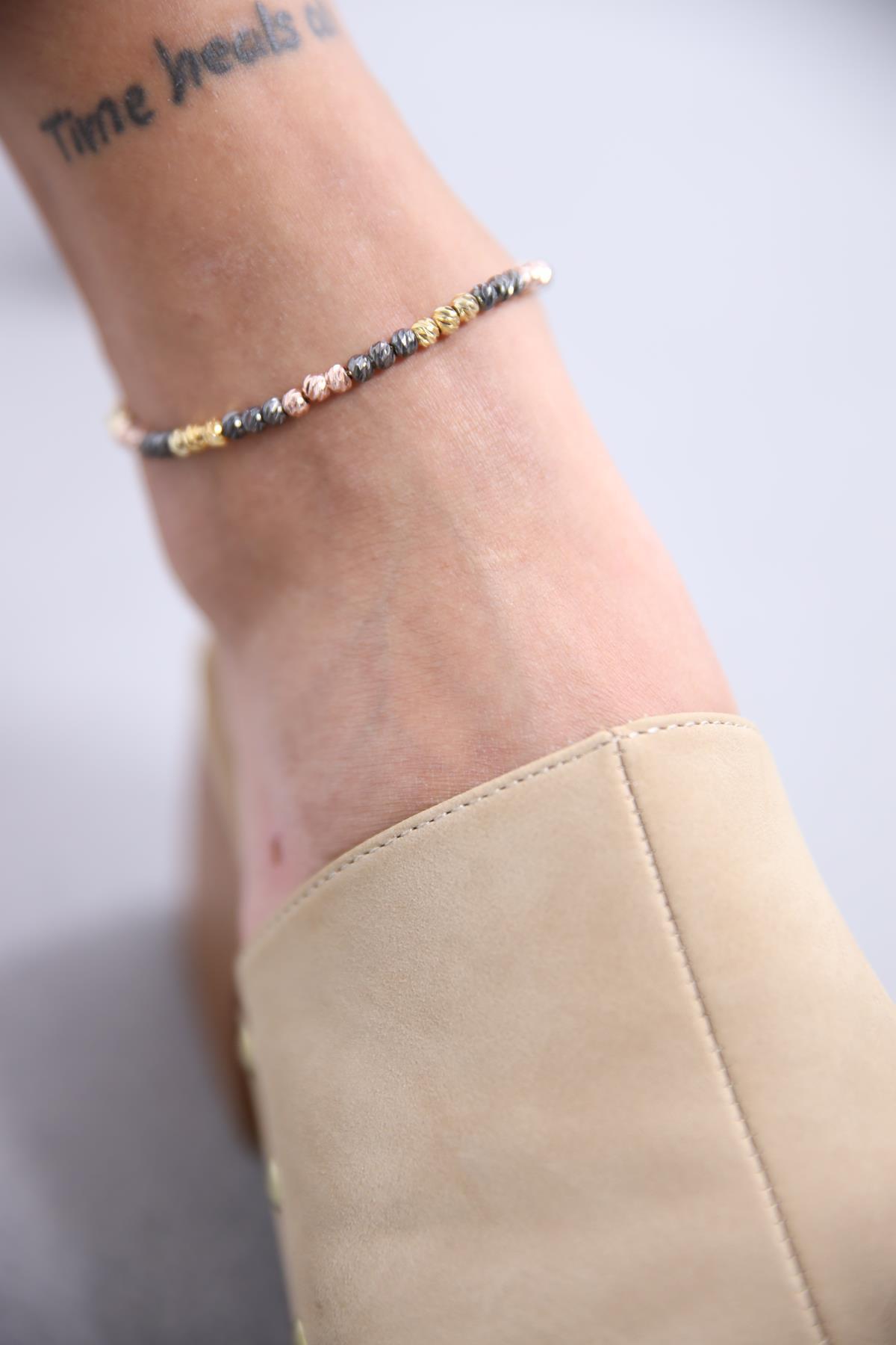 Kaplama Boncuklu Tasarım Halhal - Şaman Butik Kaplama Boncuklu Tasarım Halhal