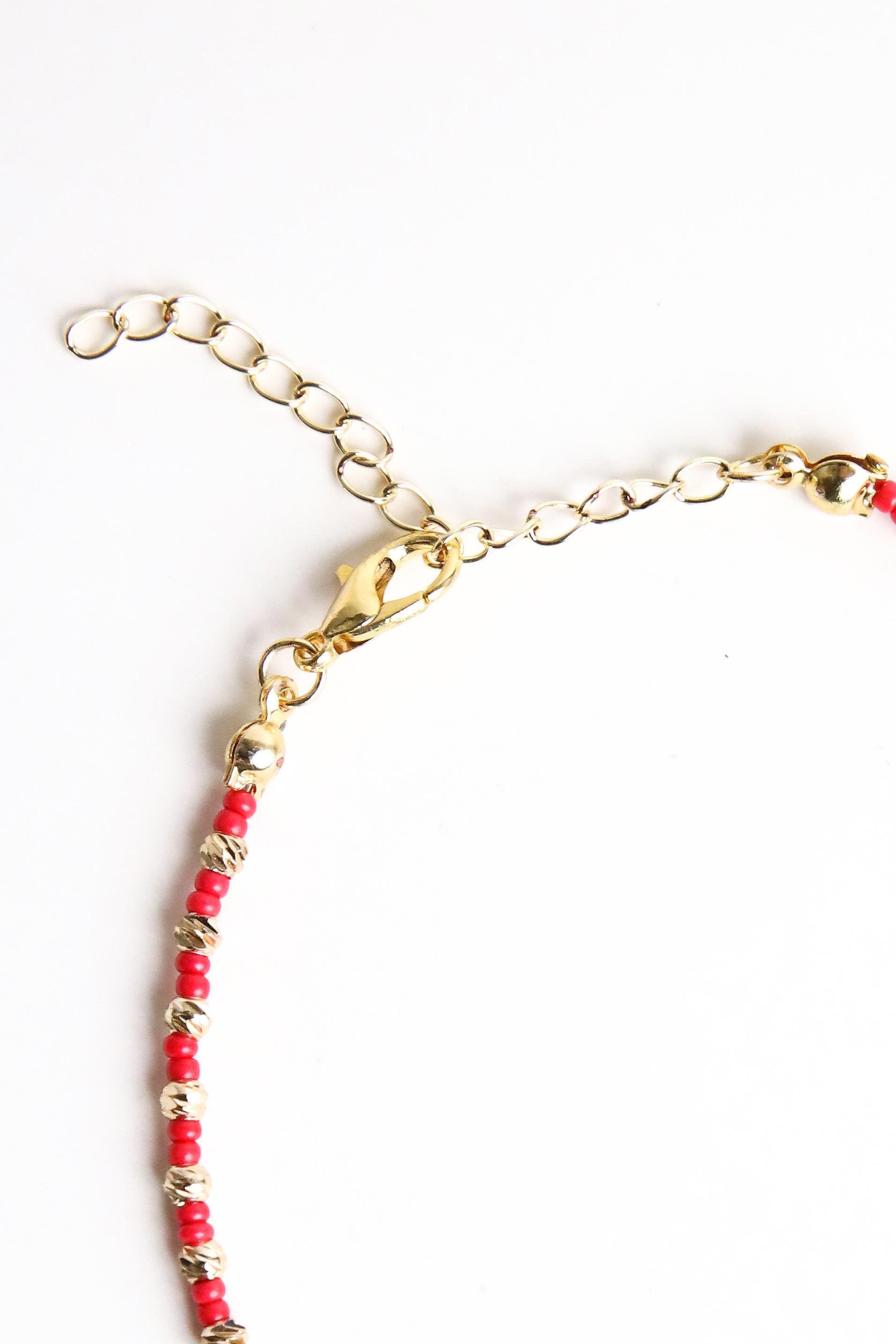 Kırmızı Dorika Halhal - Şaman Butik Kırmızı Dorika Halhal