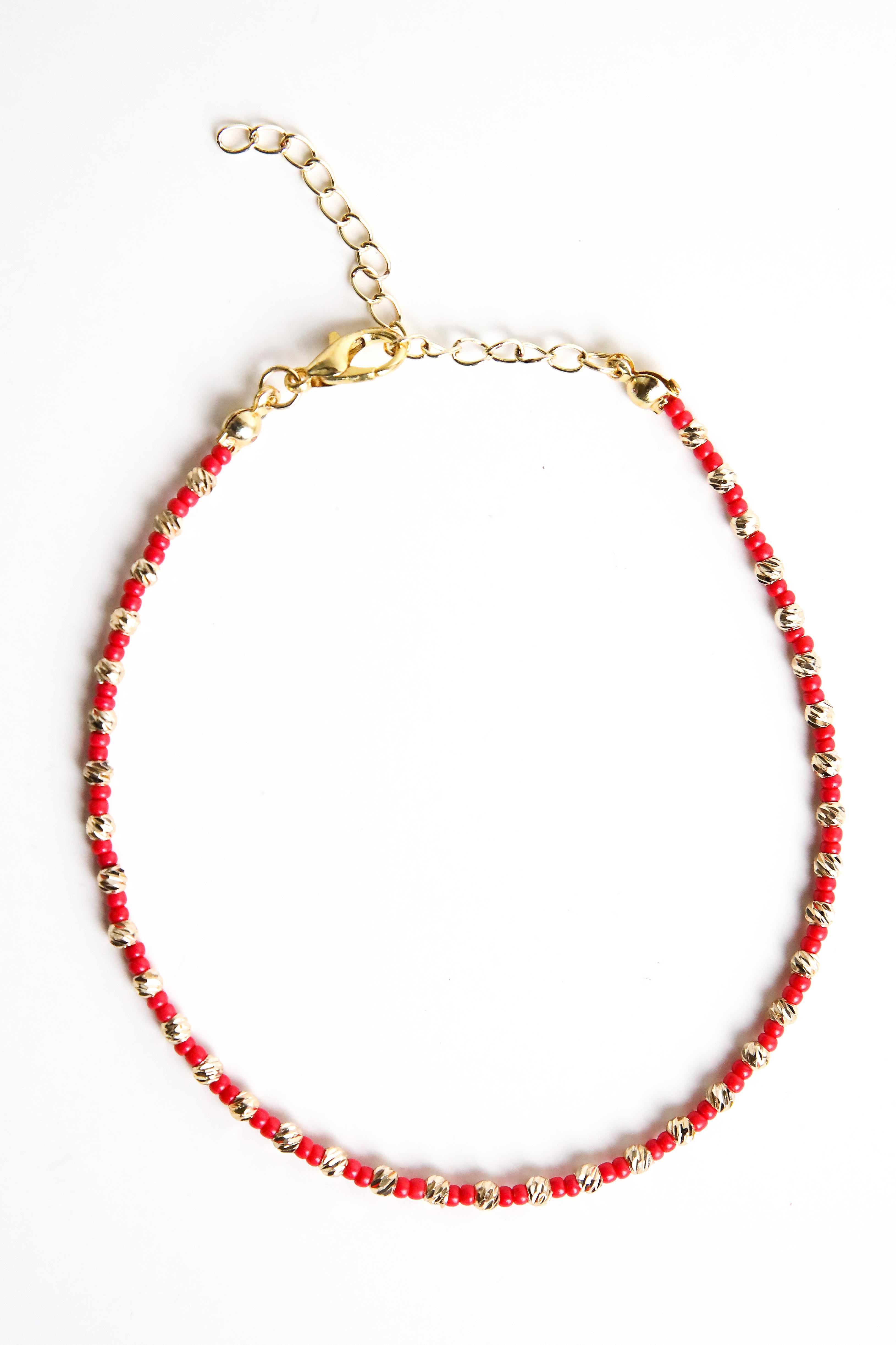 Kırmızı Dorika Halhal - Şaman Butik Kırmızı Dorika Halhal