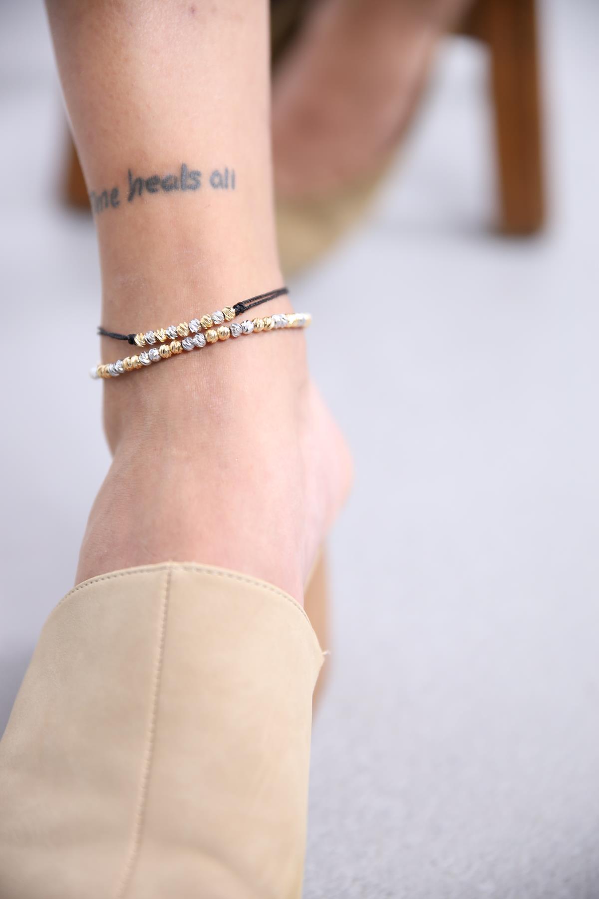 Renkli Kaplama Boncuk Tasarım Ayarlanabilir Halhal - Şaman Butik Renkli Kaplama Boncuk Tasarım Ayarlanabilir Halhal