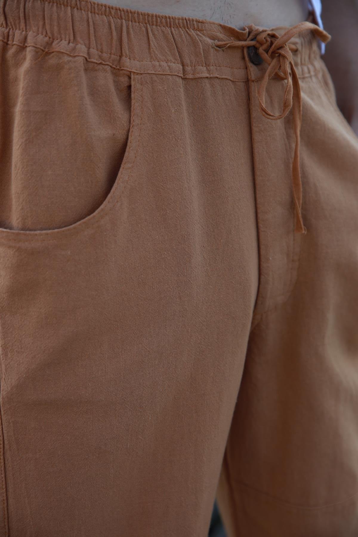 Mustard Color Elastic Cuff Pants