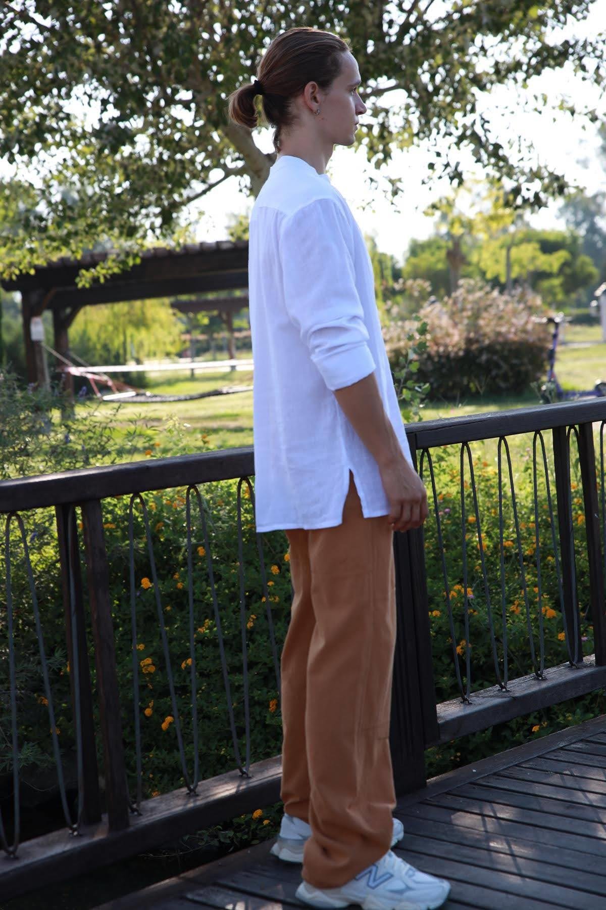 Mustard Color Elastic Cuff Pants