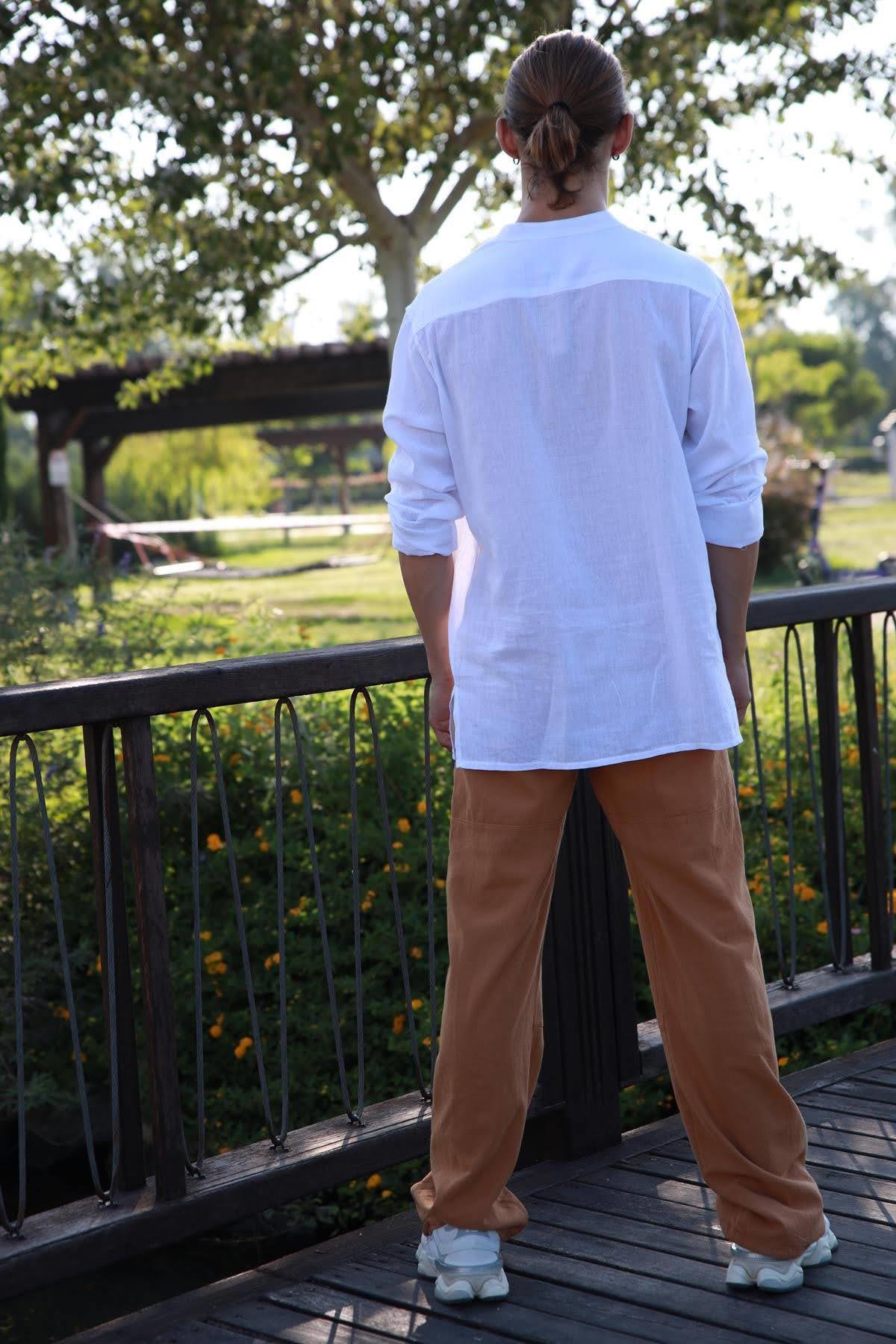 Mustard Color Elastic Cuff Pants