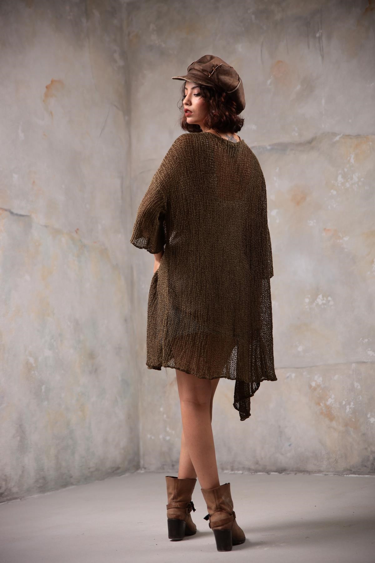  Haki Kısa Merserize Hırka