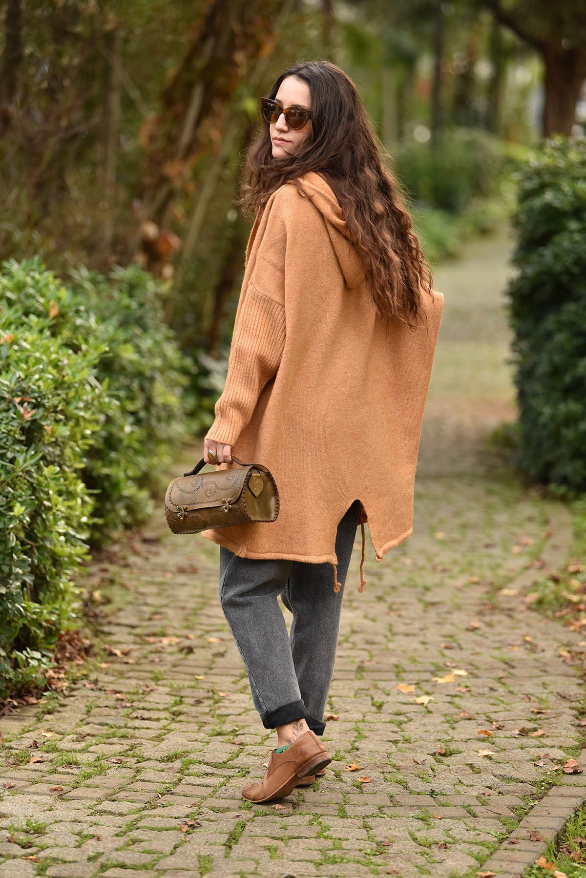  Taba Kapüşonlu Cep Detay Kısa Hırka