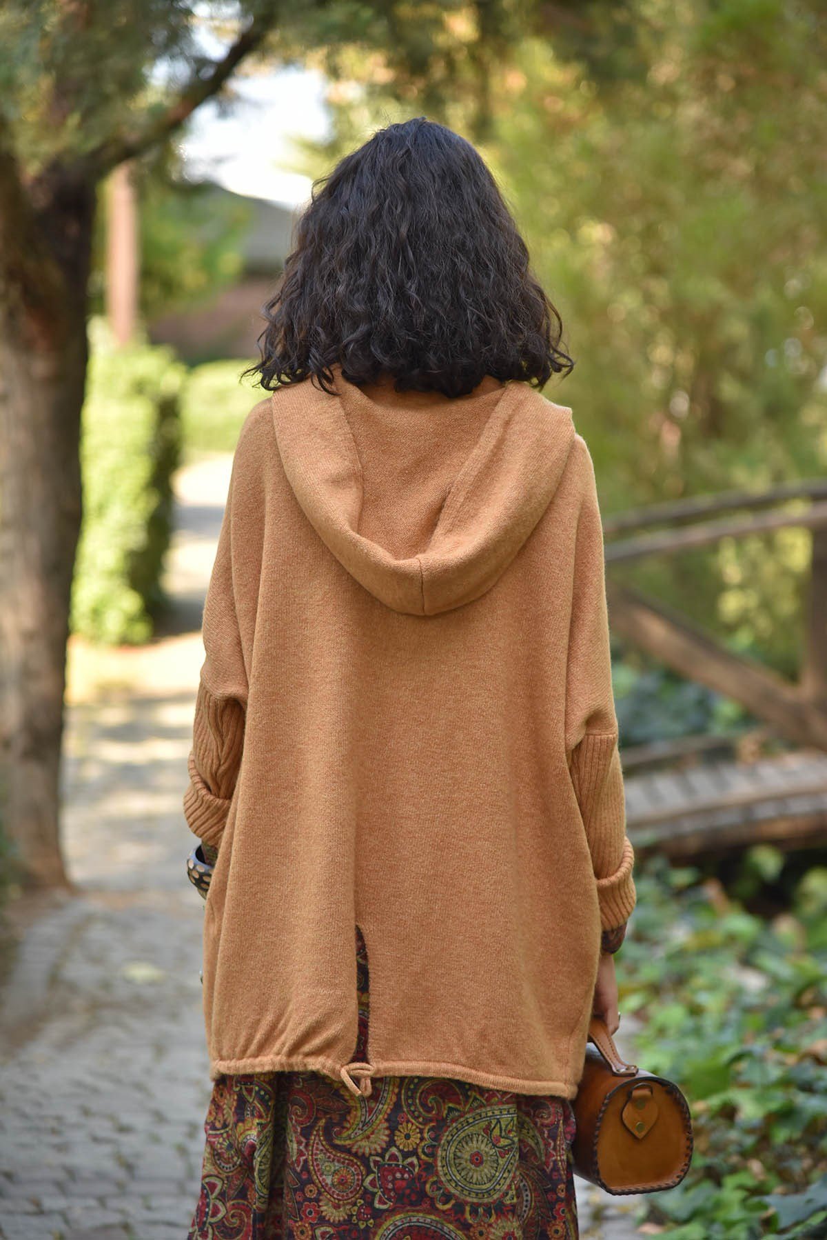  Taba Kapüşonlu Cep Detay Kısa Hırka